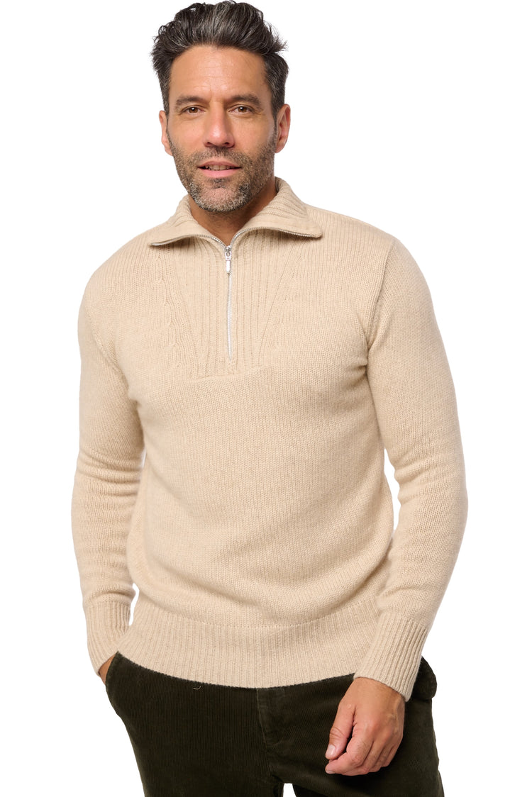 Darius in cashmere for men - natural winter dawn - Mahogany