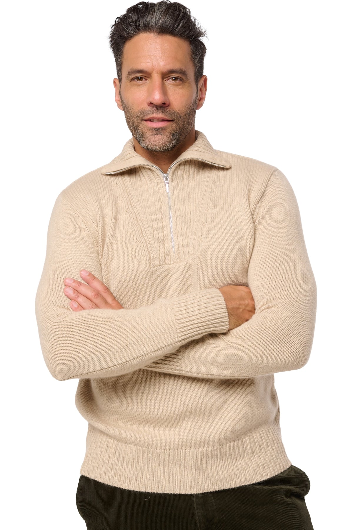 Darius en cachemire homme - Vue 1 - natural winter dawn - Mahogany