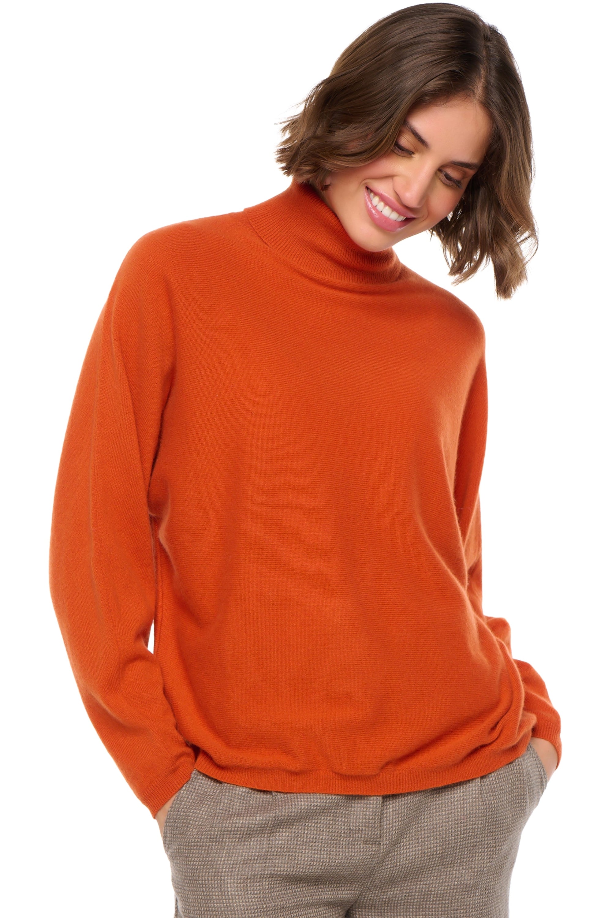 Amarillo women's cashmere jumper - marmalade - Mahogany