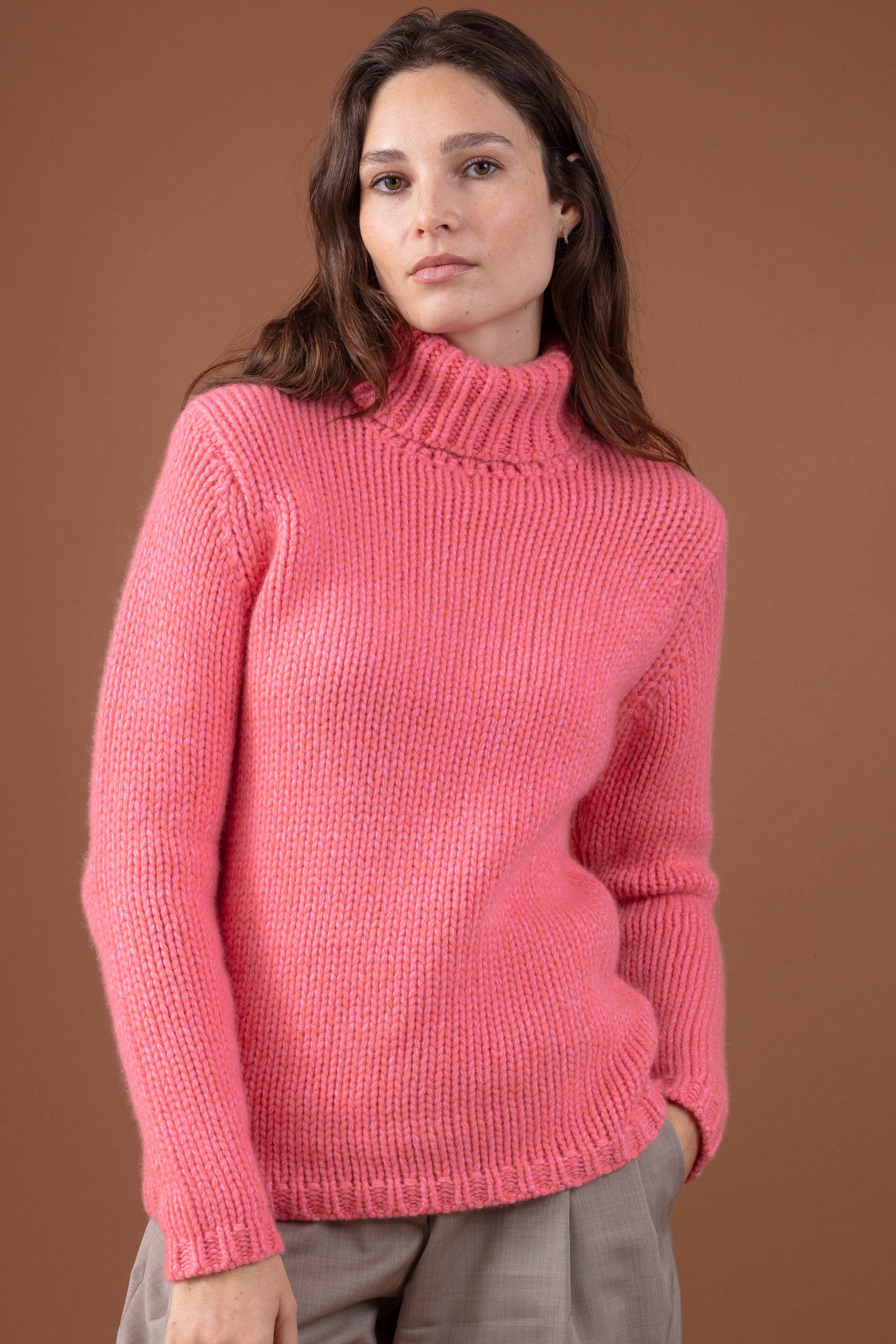 Vicenza women's cashmere jumper - peach / pink - Mahogany