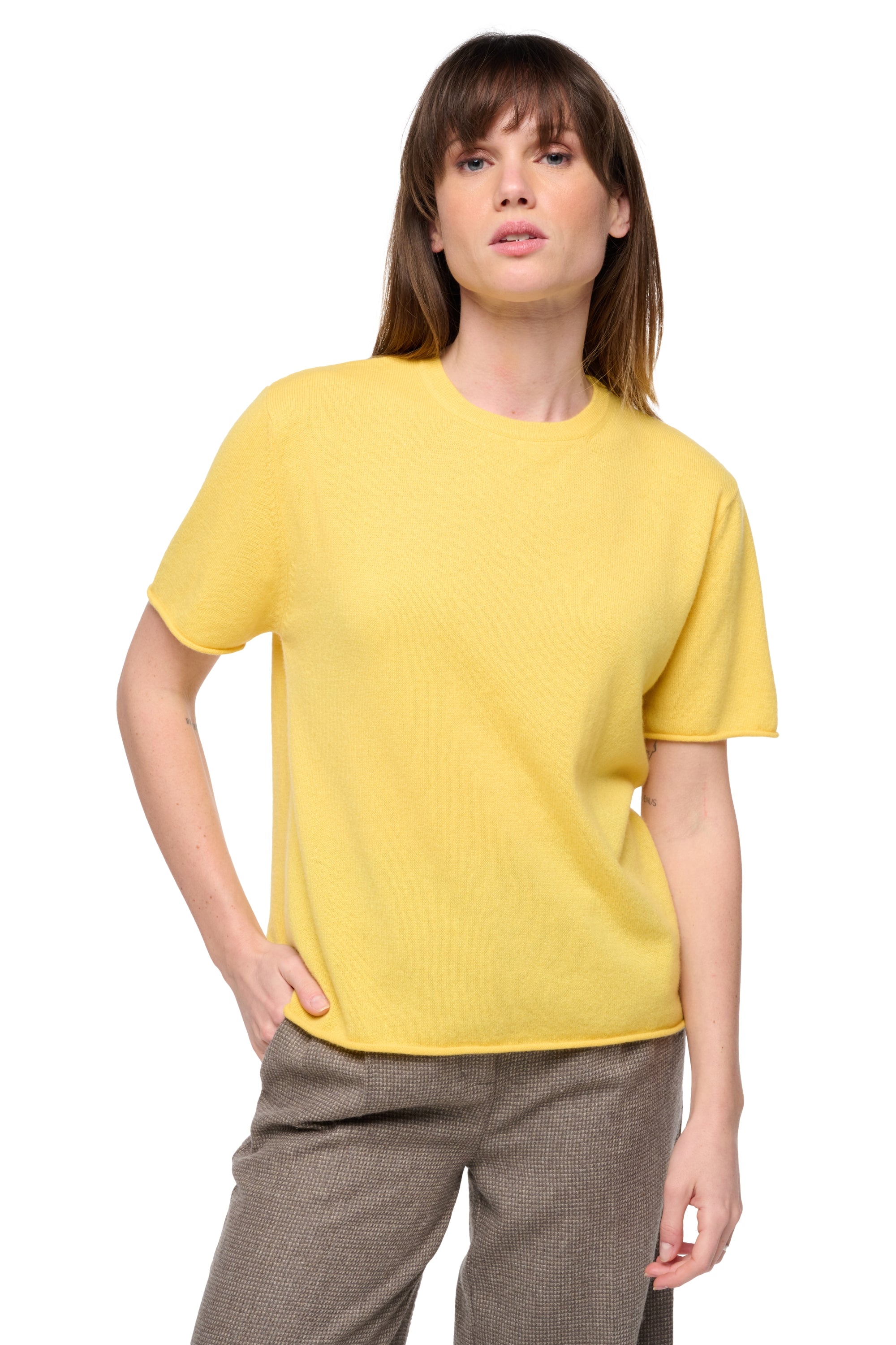 Seattle women's cashmere - daffodil - Mahogany