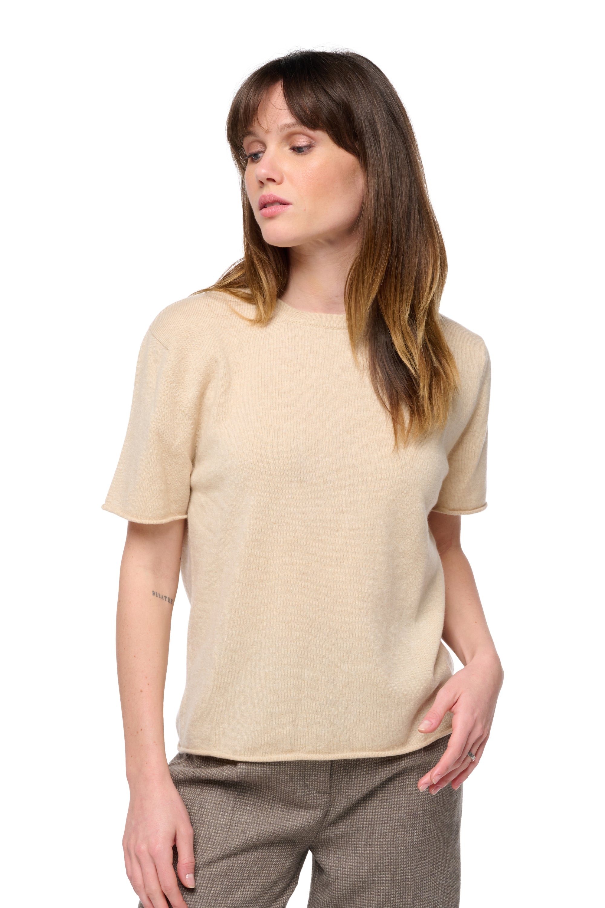 Seattle women's cashmere - natural beige - Mahogany