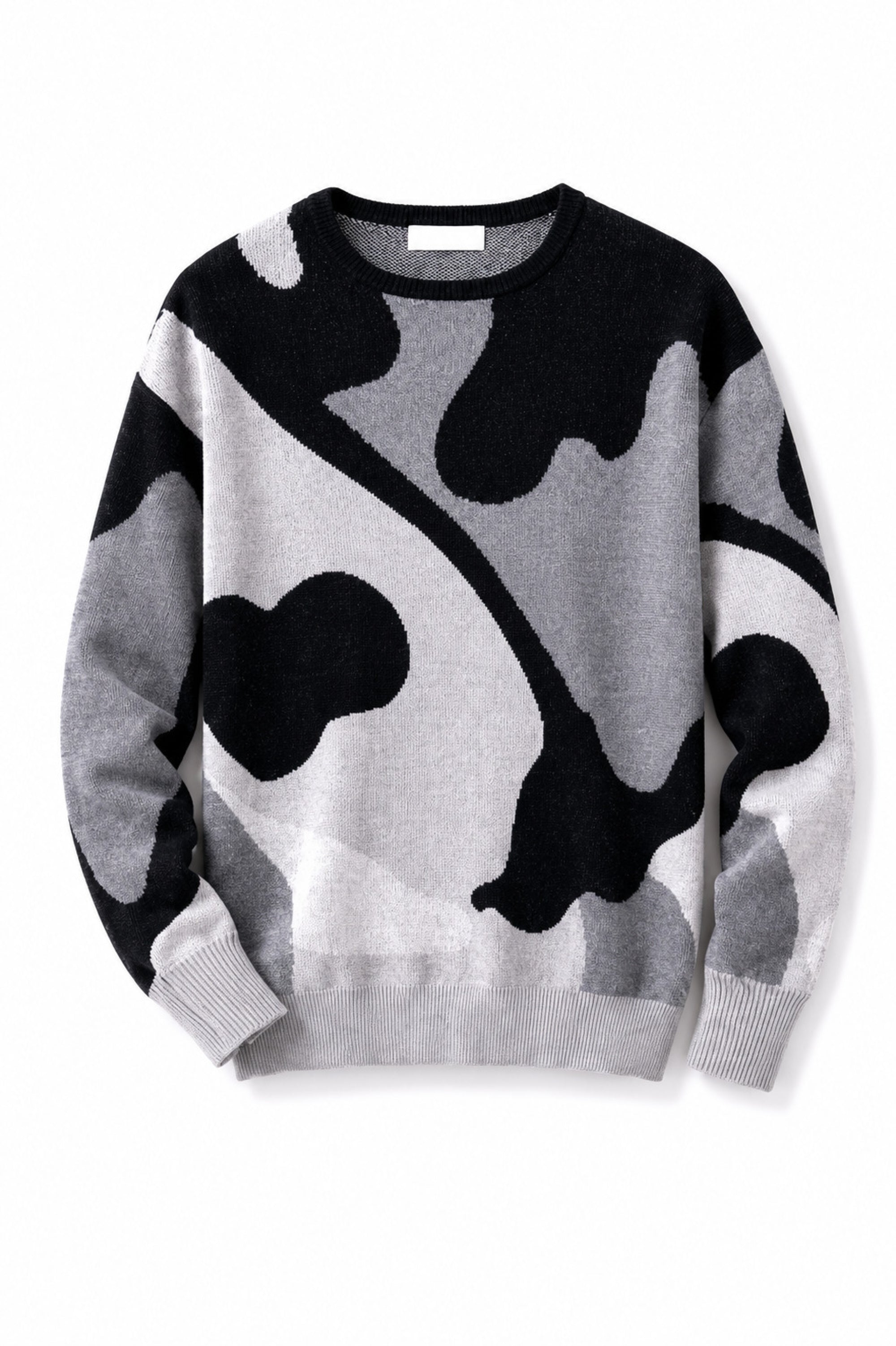 Cashmere and cotton jumper, 85% Cotton / 15% Cashmere, men, round neck, long sleeves, camouflage, regular / 2 and 4 ply, standard knit, Mahogany