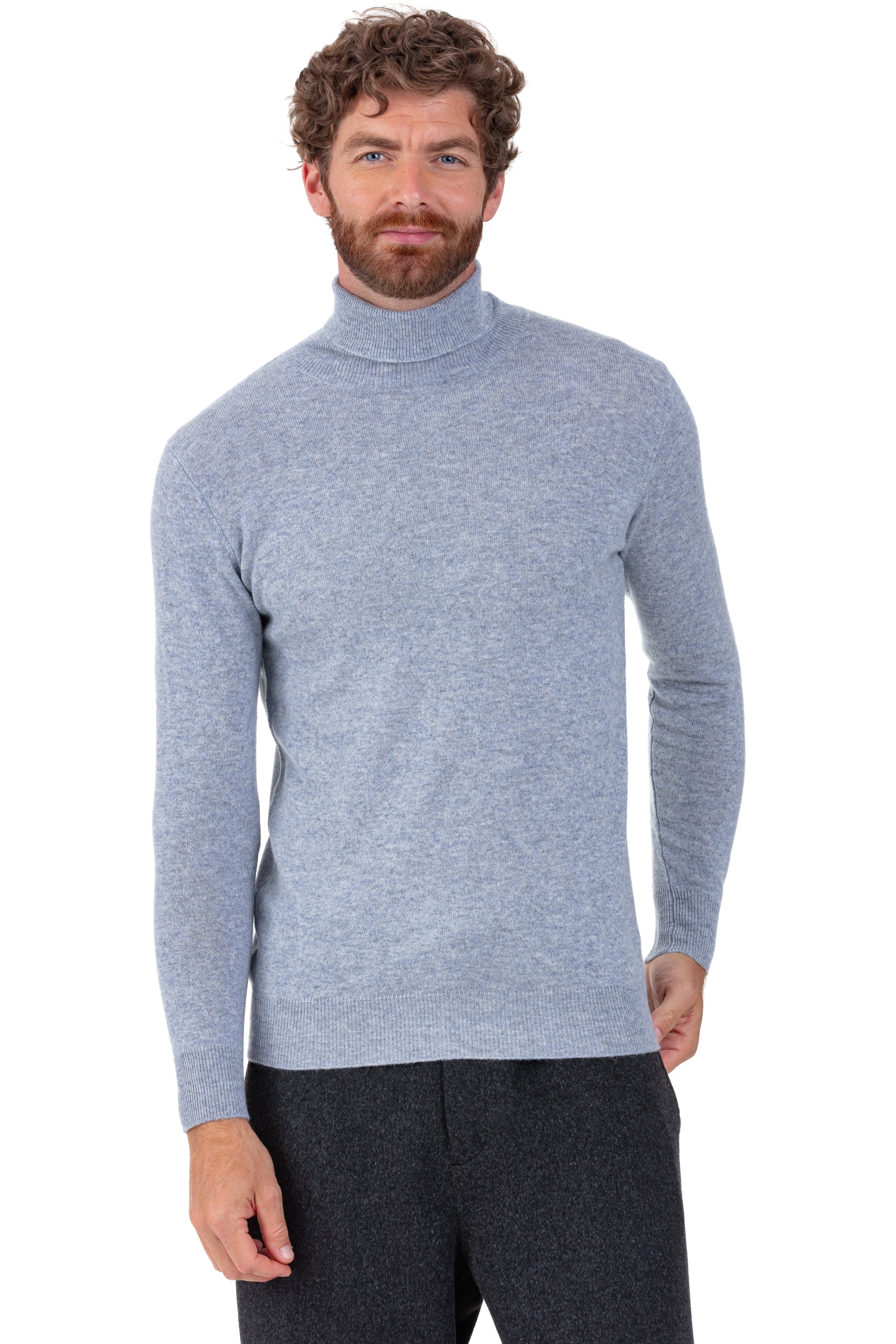 Tarry men's cashmere jumper - quarry - Mahogany
