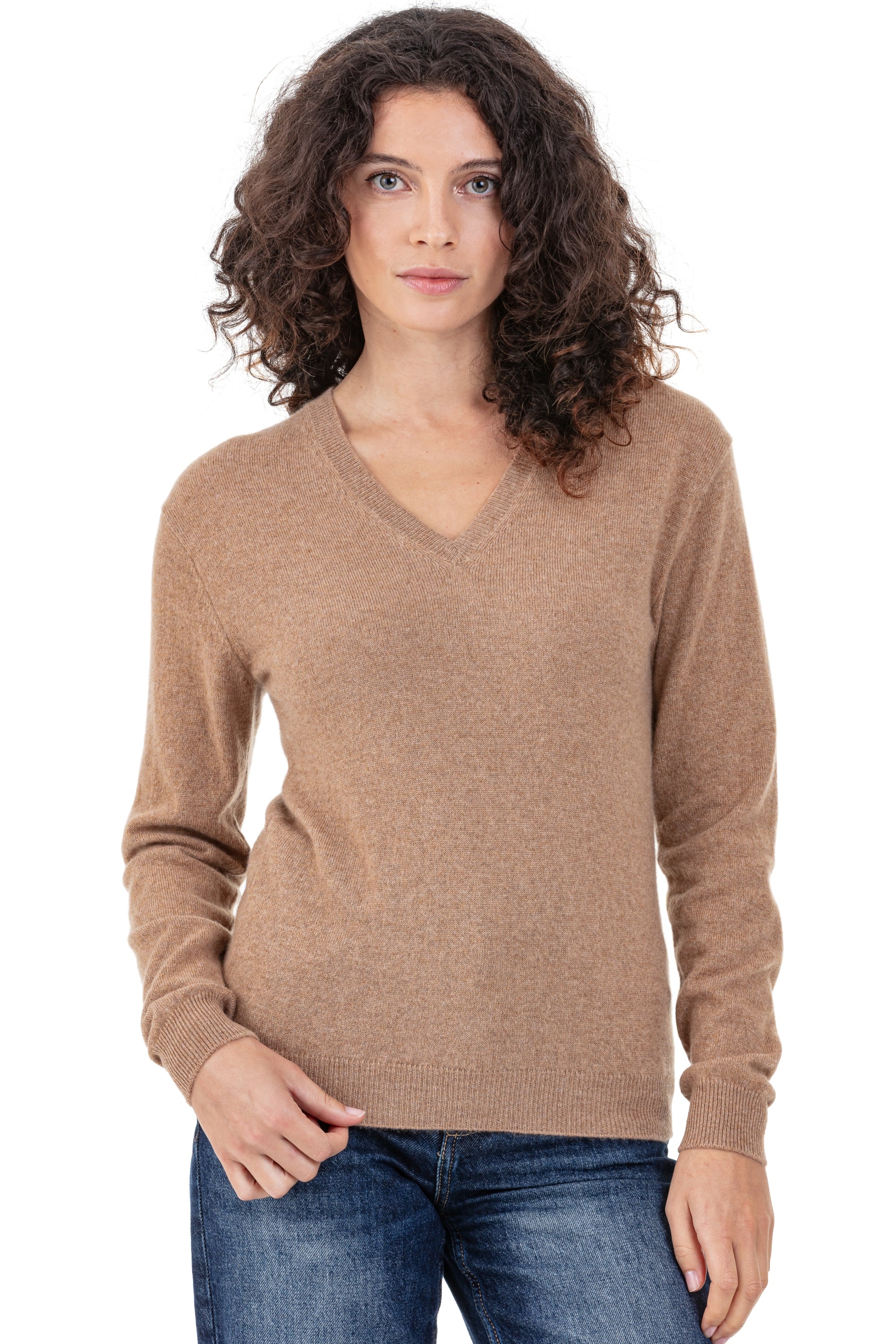 Tessa in cashmere for women - camel - Mahogany