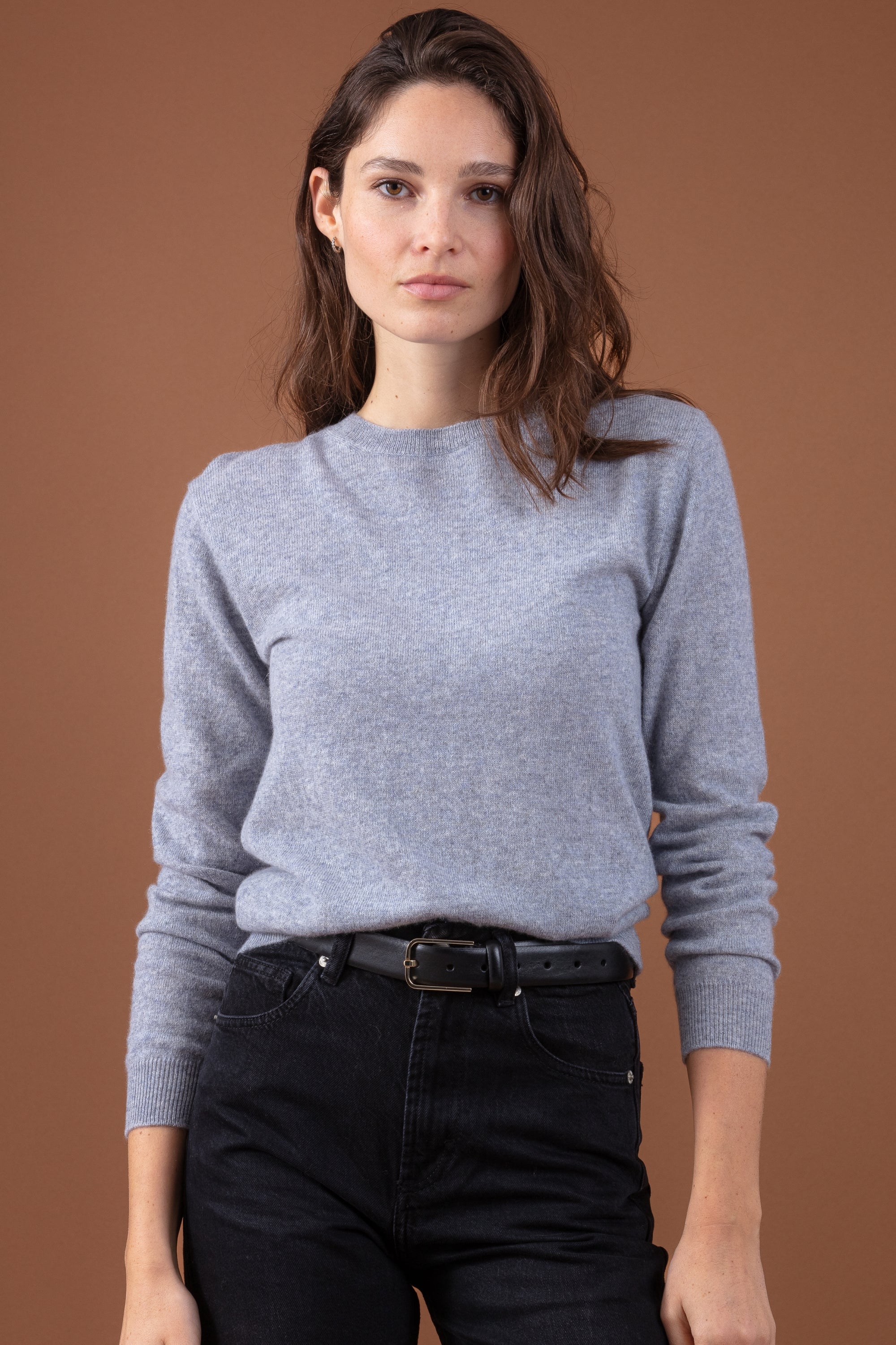 Thalia women's cashmere - quarry - Mahogany