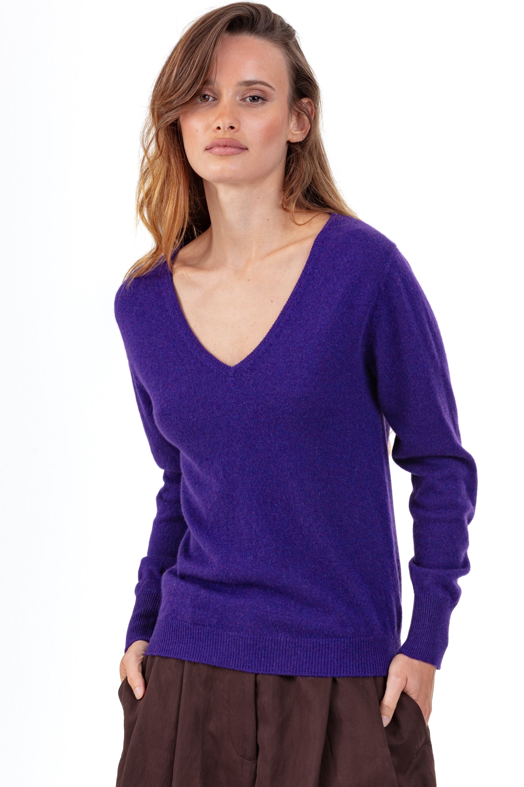Trieste women's cashmere jumper - majesty - Mahogany