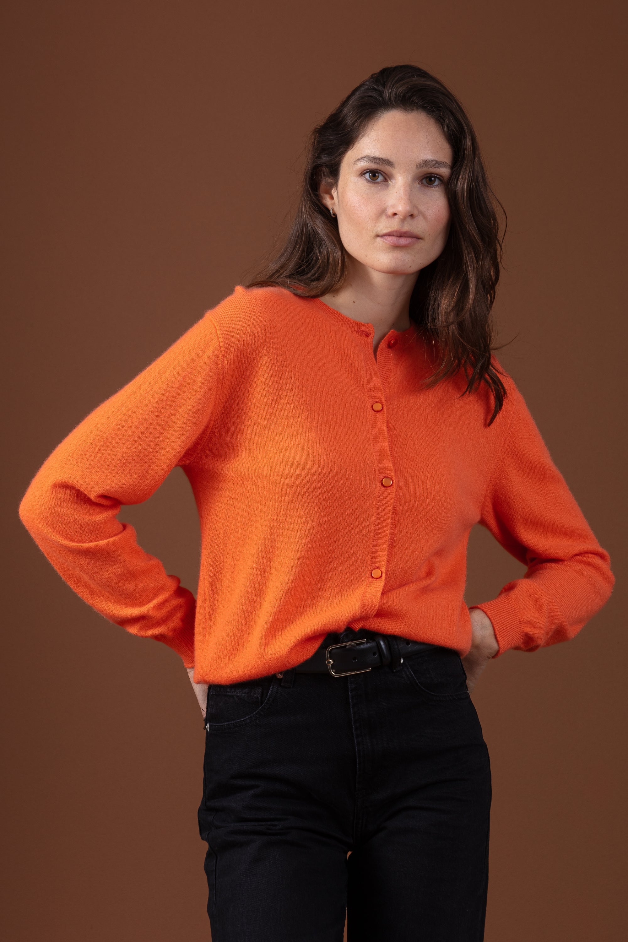 Tyra women's cashmere - nectarine - Mahogany