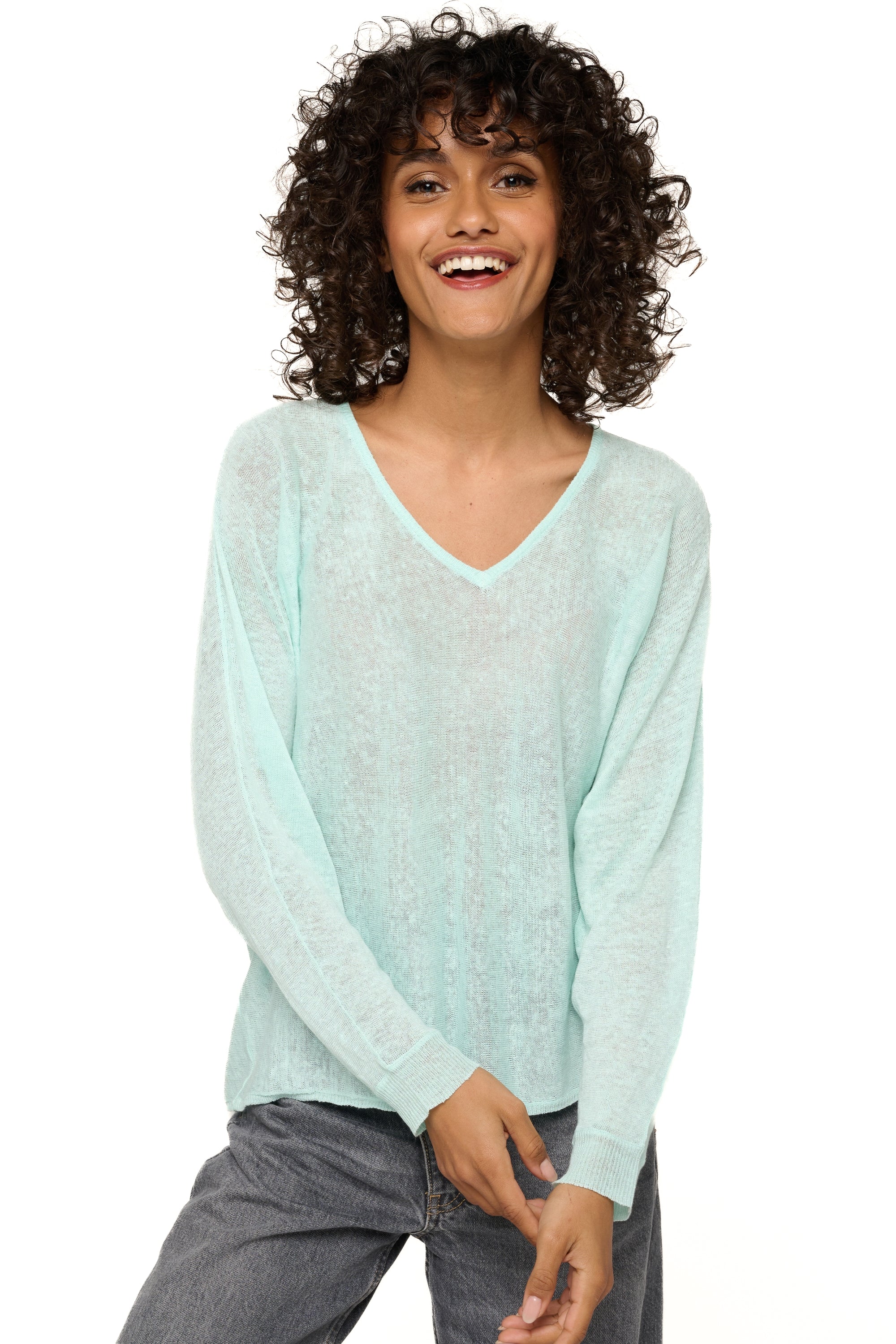 Ruby linen women's top - horsemint - Mahogany