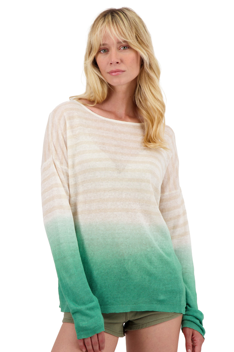 Linen jumper, 100% Linen, women, boat neck, straight cut, long sleeves, fine knit, Mahogany