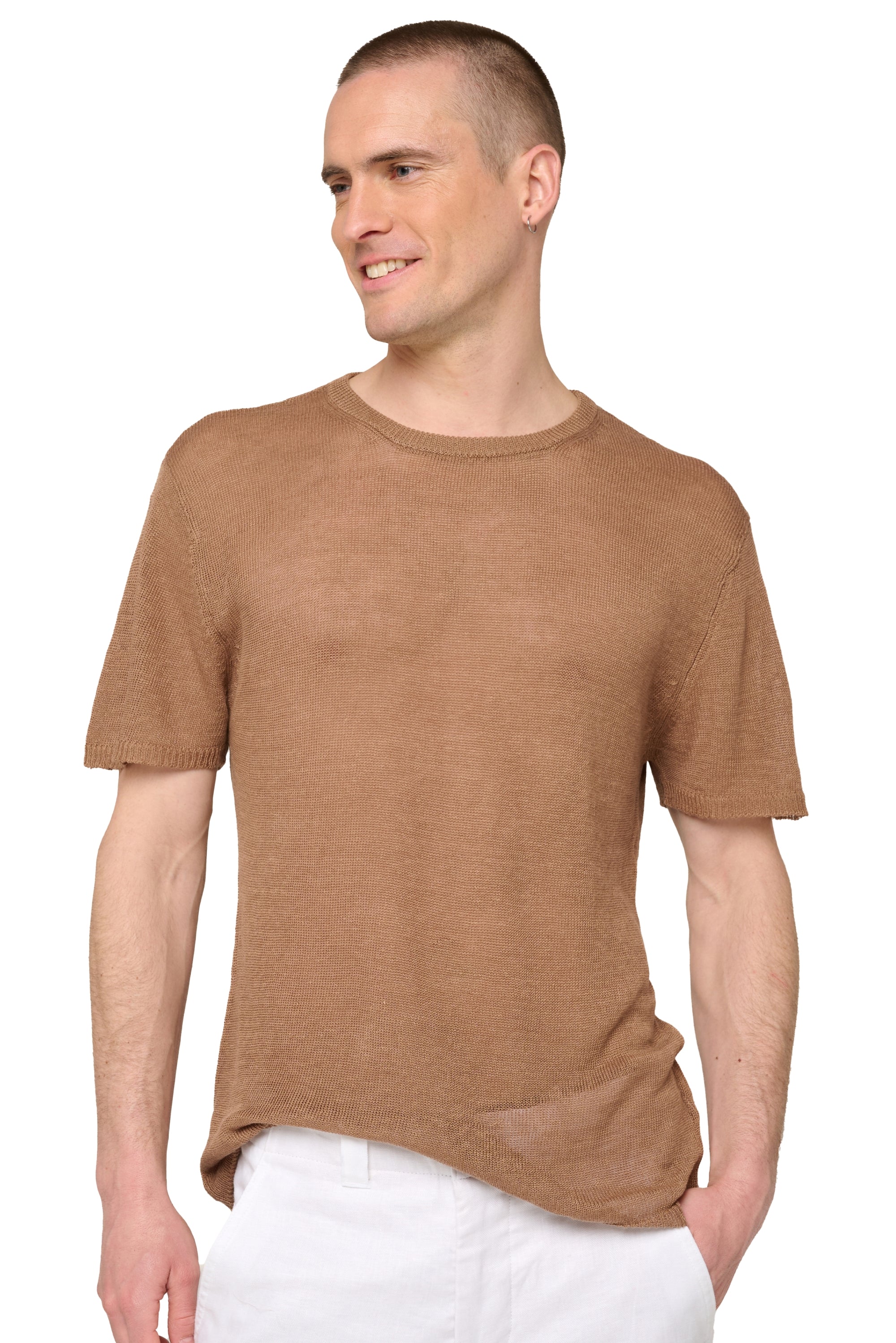 Rayan en lin homme - Vue 1 - nutmeg - Mahogany