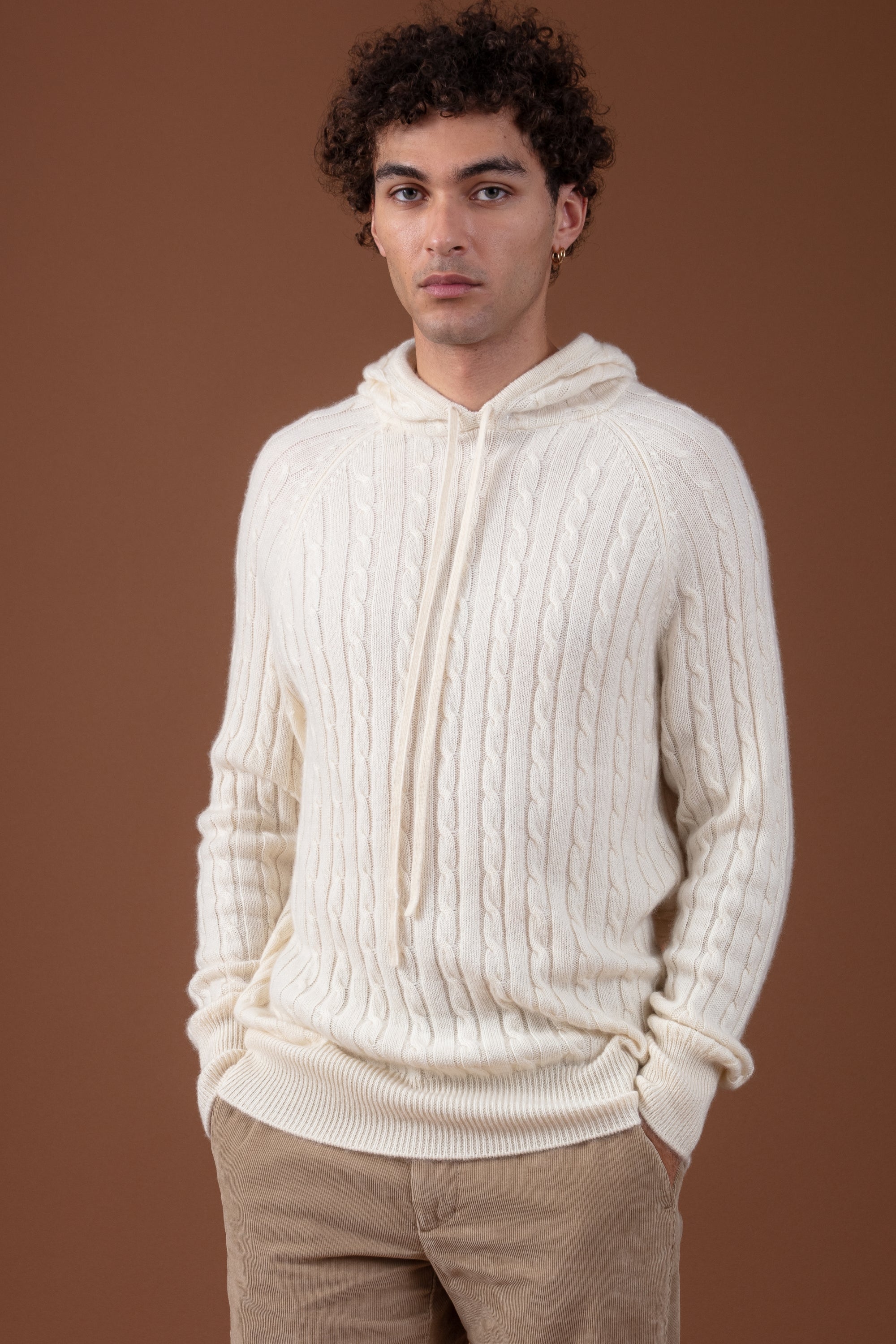 Detroit in cashmere for men - natural écru - Mahogany