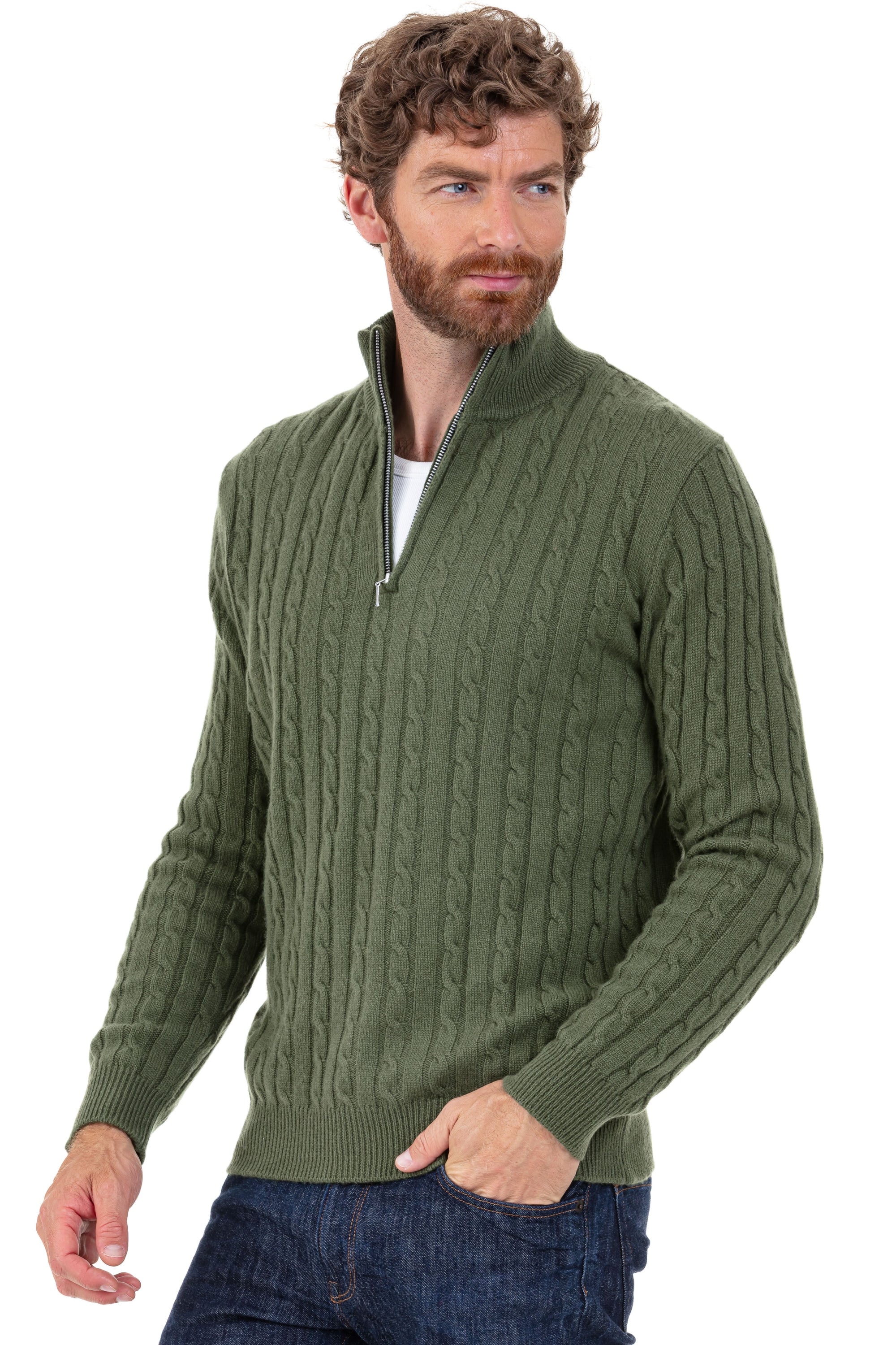 Taurus in cashmere for men - kaki 2025 - Mahogany