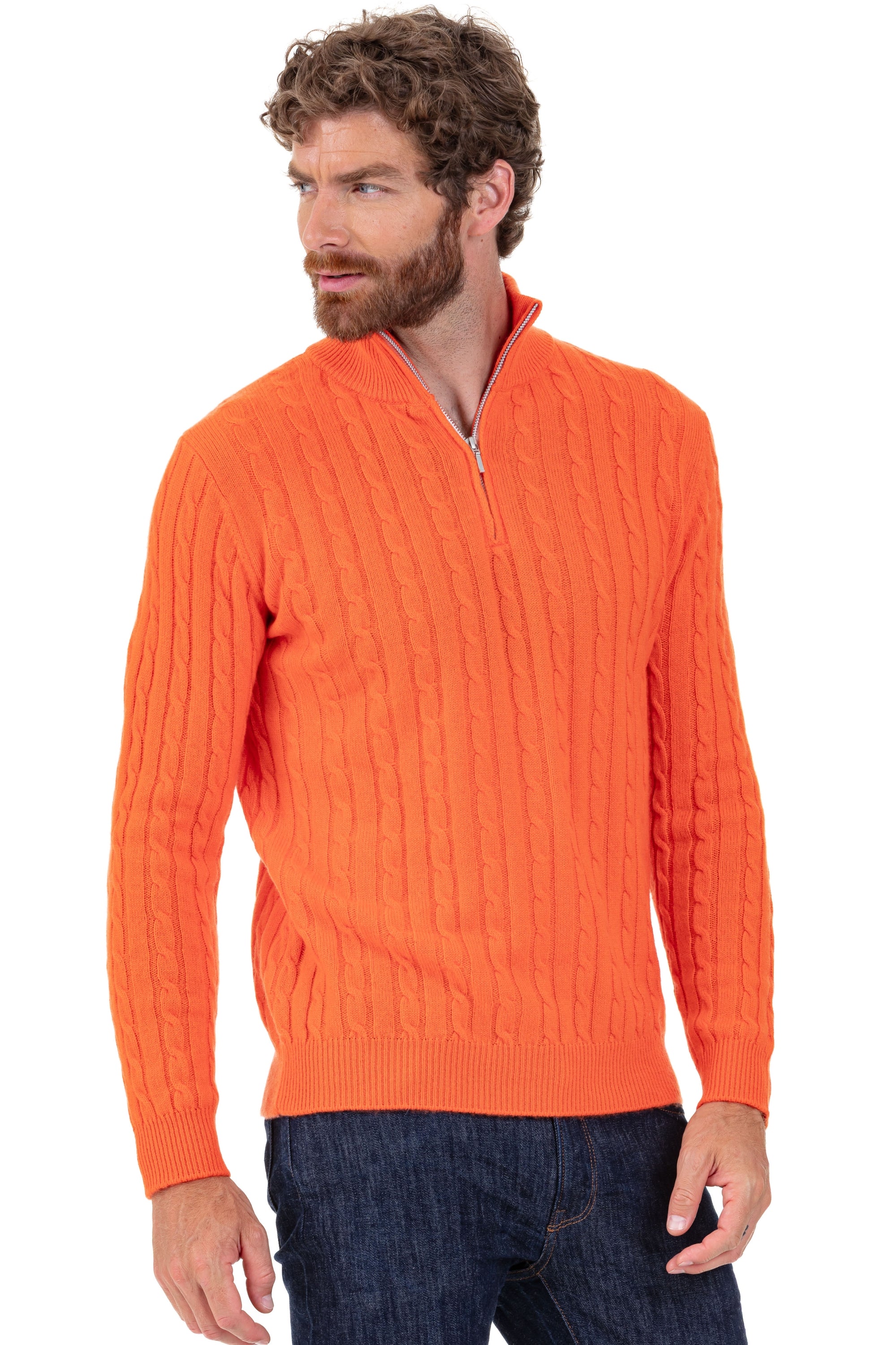 Taurus in cashmere for men - orange - Mahogany