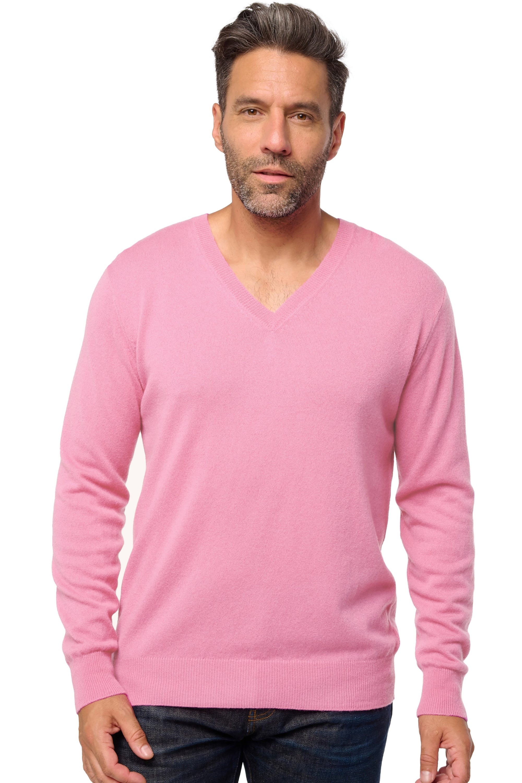 Tor men's cashmere jumper - strawberry ice - Mahogany