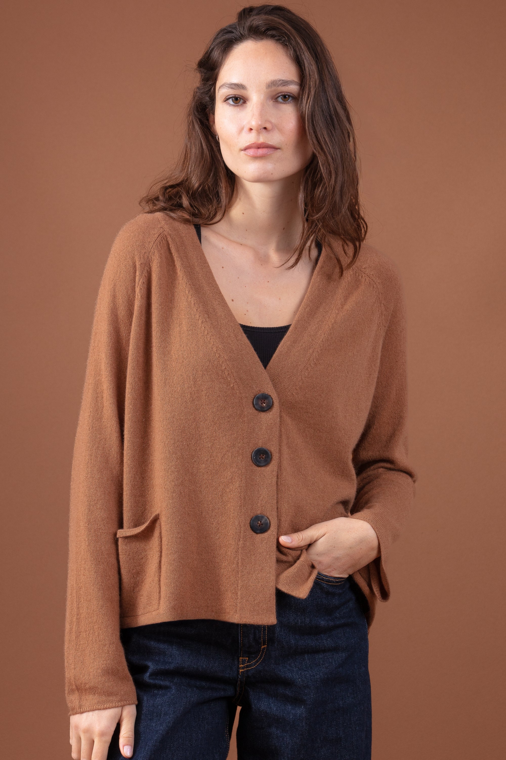 Chana women's cashmere - butterscotch - Mahogany