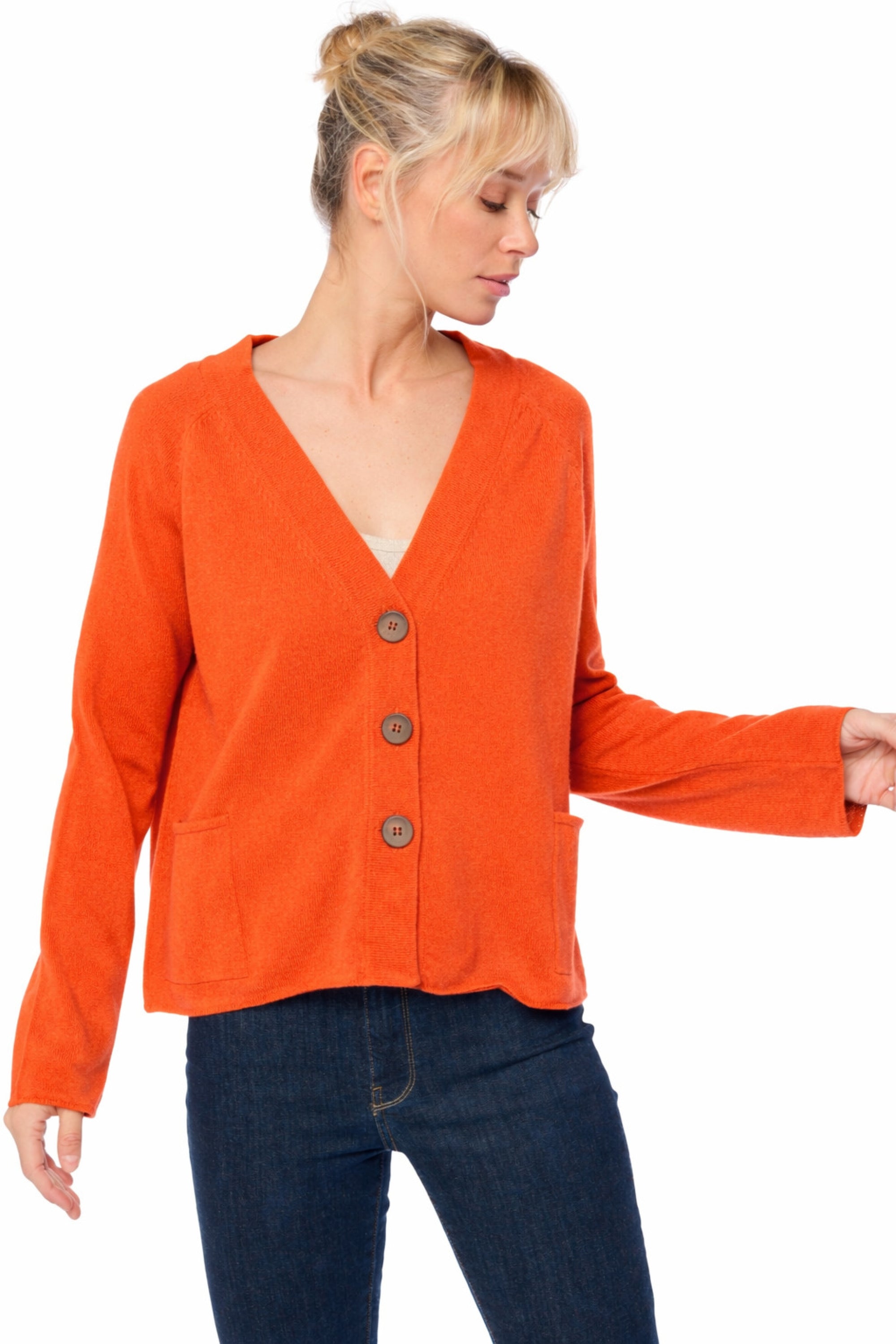 Chana women's cashmere - orange - Mahogany