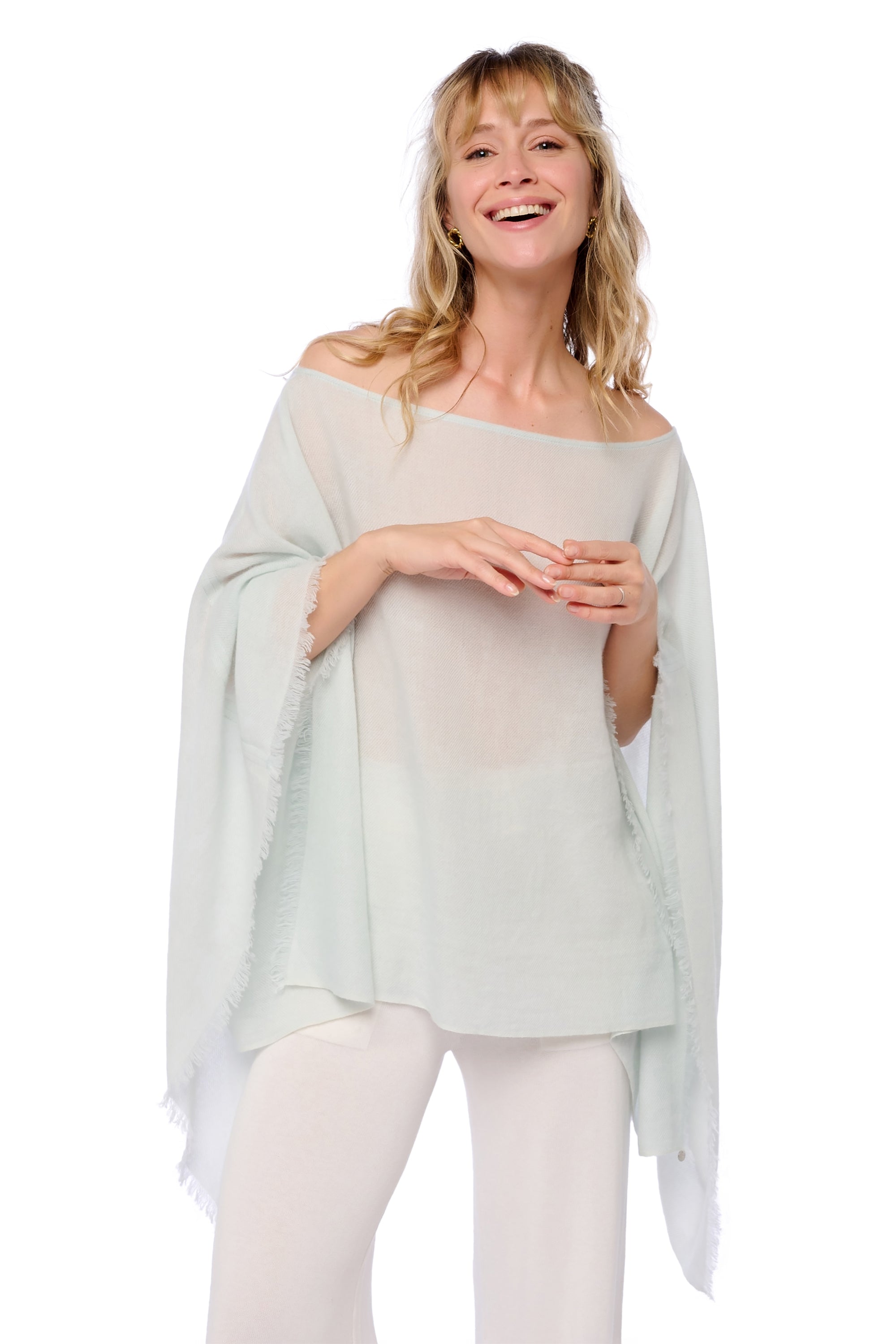 Cashmere poncho, 100% Cashmere, women, v-neck, loose fit, long sleeves, standard / 2 and 4 ply, fine weave, Mahogany