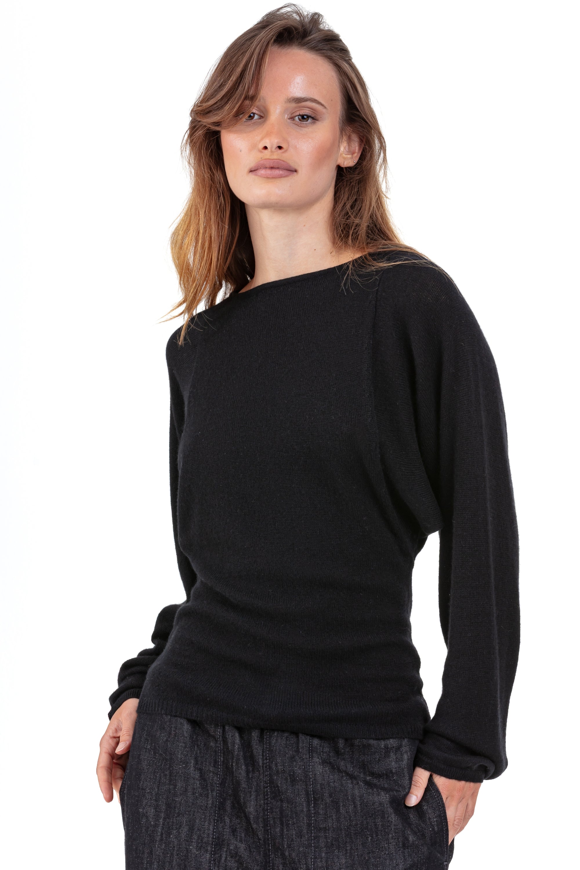Palermo cashmere women's jumper - black - Mahogany