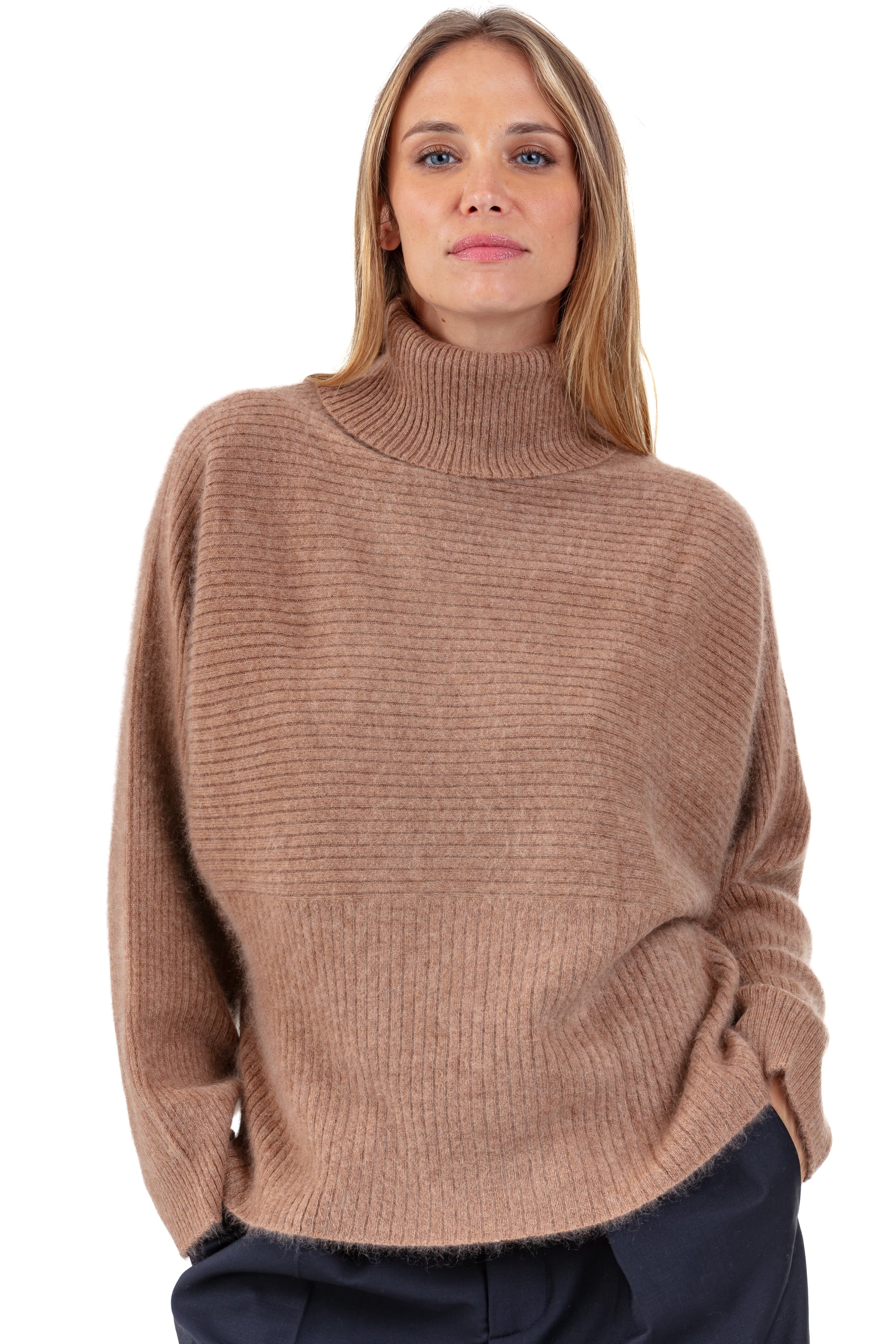 Parvati cocoon cashmere women's jumper - camel - Mahogany