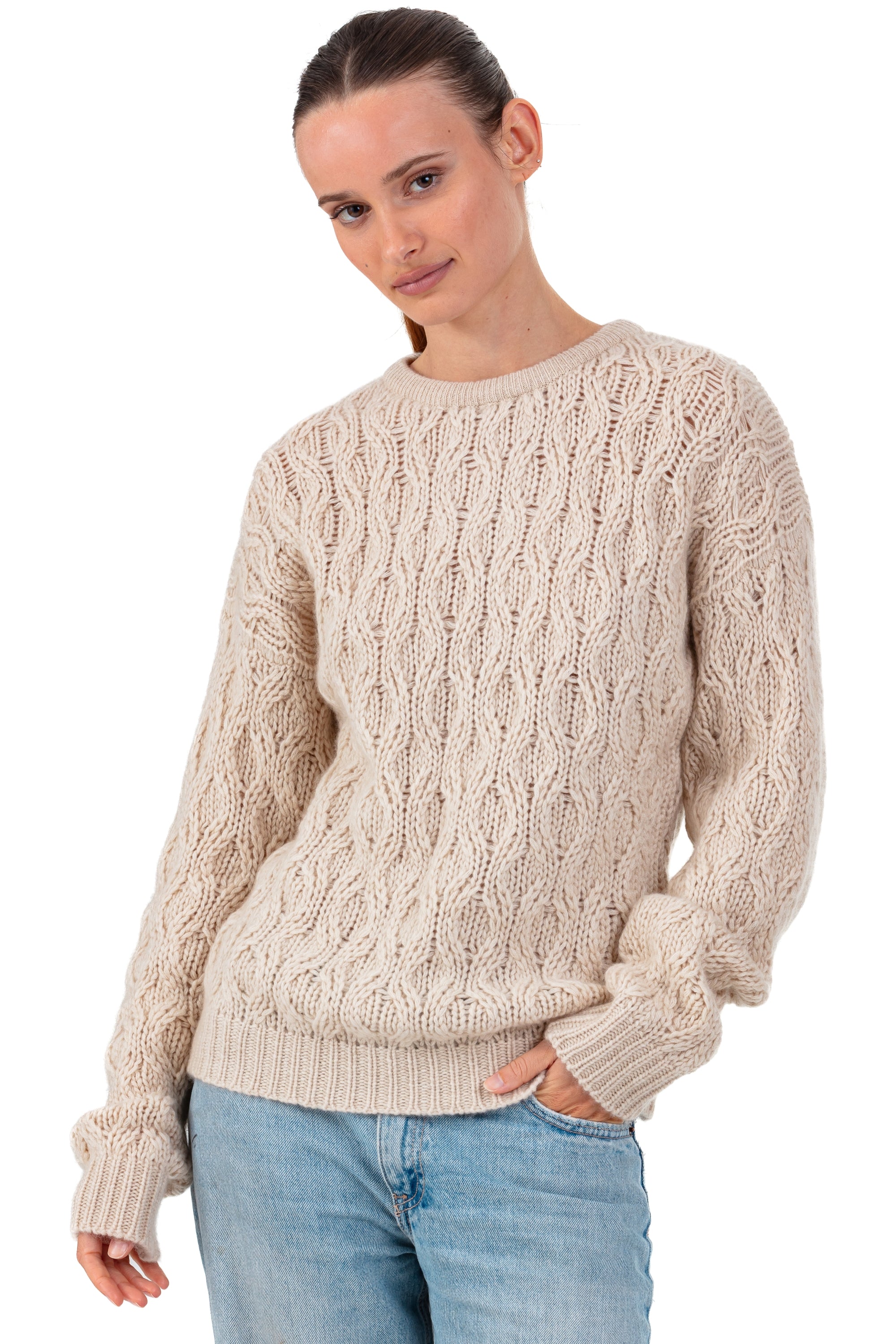 Paulette in cashmere for women - natural beige - Mahogany