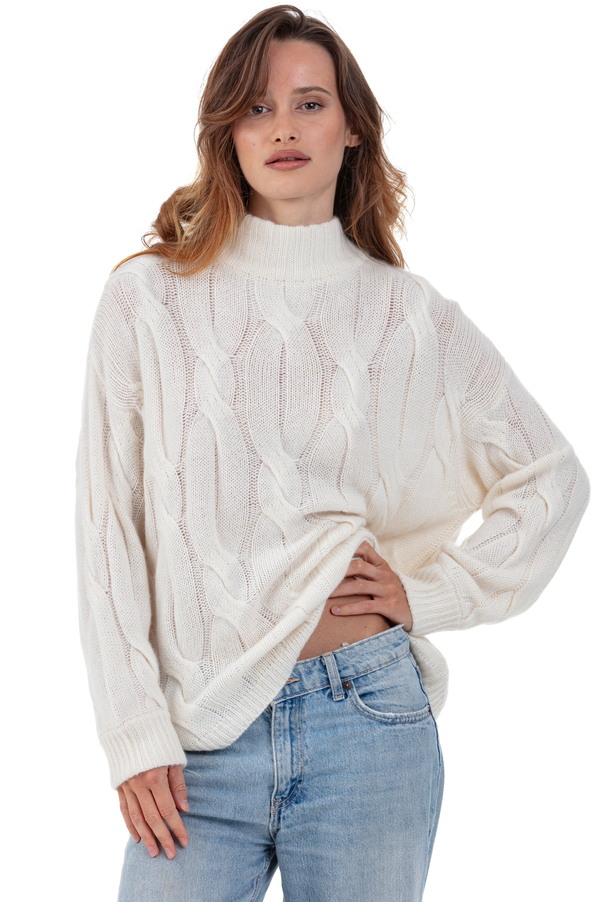 Penny cashmere women's jumper - natural écru - Mahogany