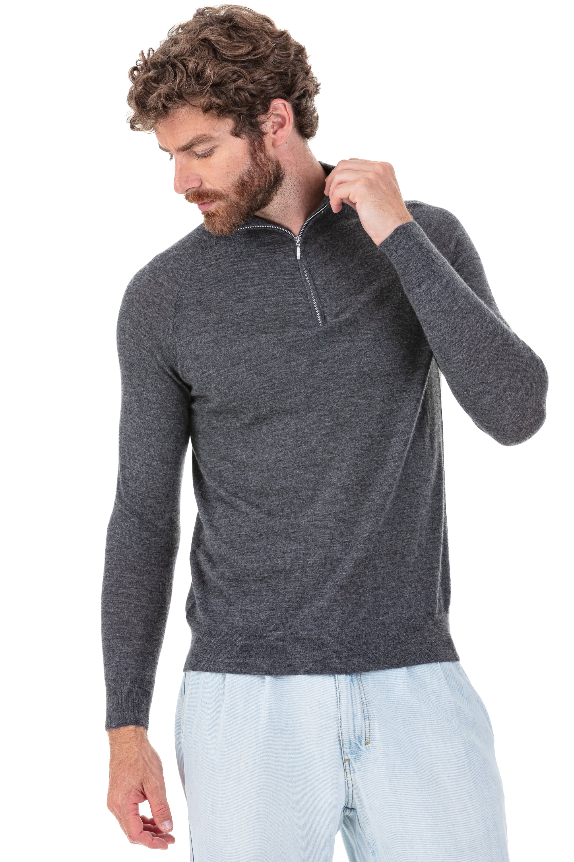 Perou en duvet de cachemire homme - Vue 1 - anthracite chiné - Mahogany
