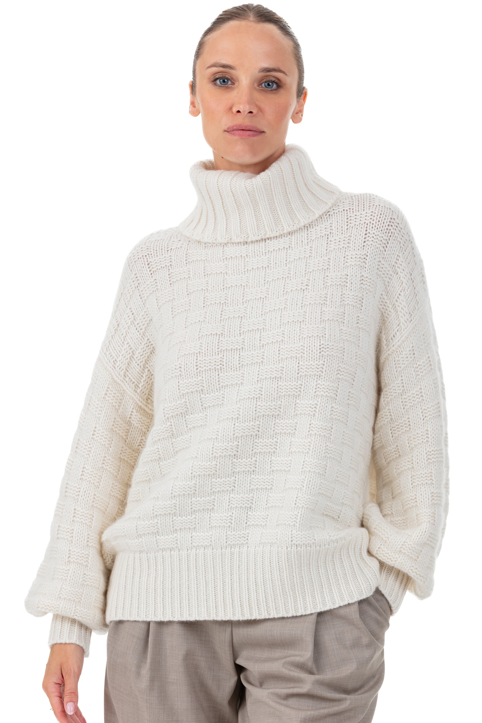 Persee women's cashmere - natural ecru - Mahogany