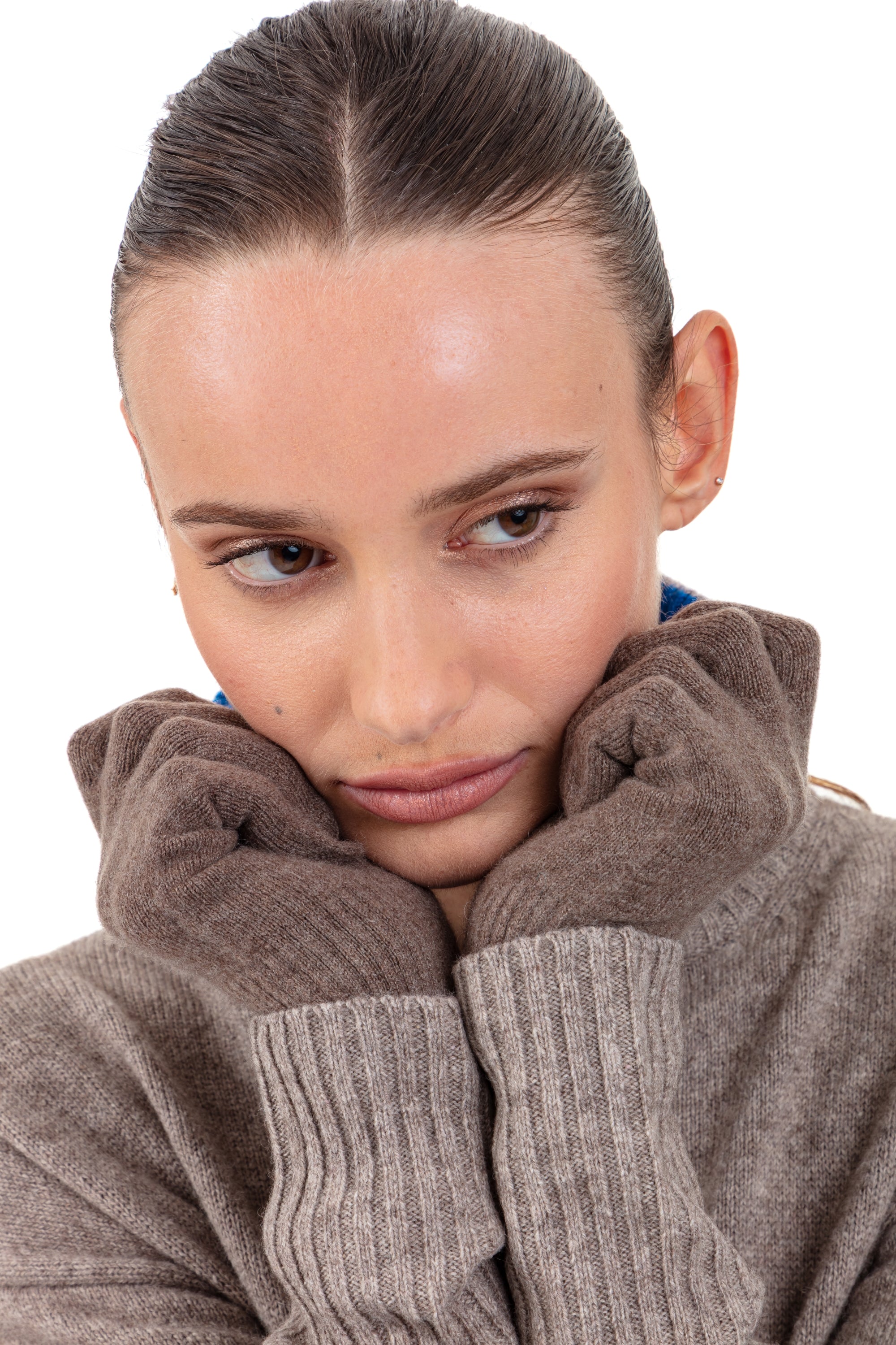 Pewpew cashmere & elastane women's jumper - natural winter dawn - Mahogany