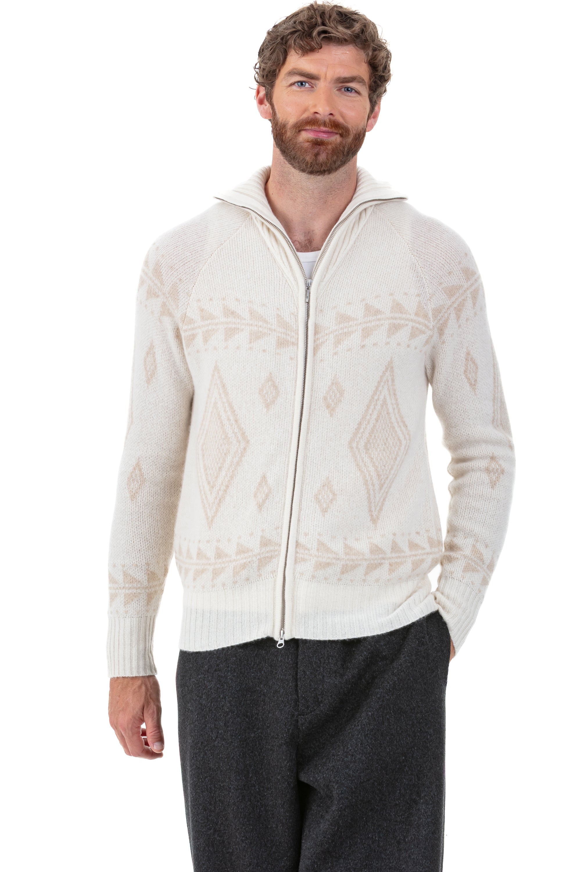 Phoenix en cachemire homme - Vue 2 - natural écru / natural winter dawn - Mahogany