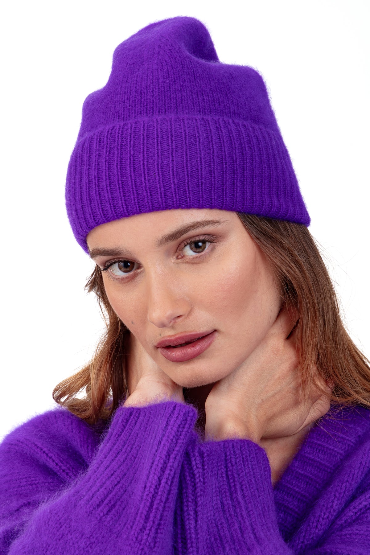 Pilou en cocoon cachemire mixte - Vue 2 - violet - Mahogany