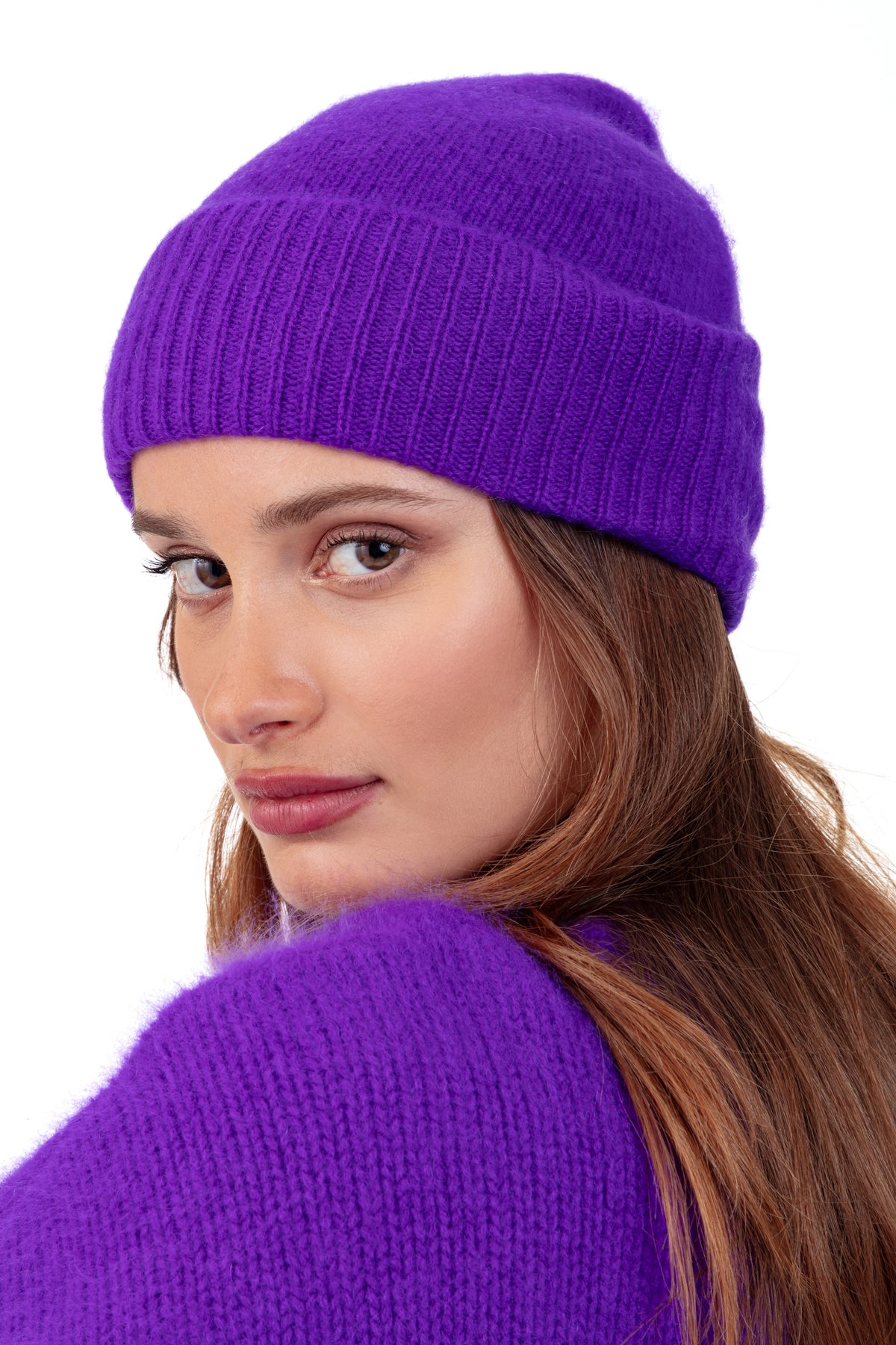 Pilou en cocoon cachemire mixte - Vue 3 - violet - Mahogany