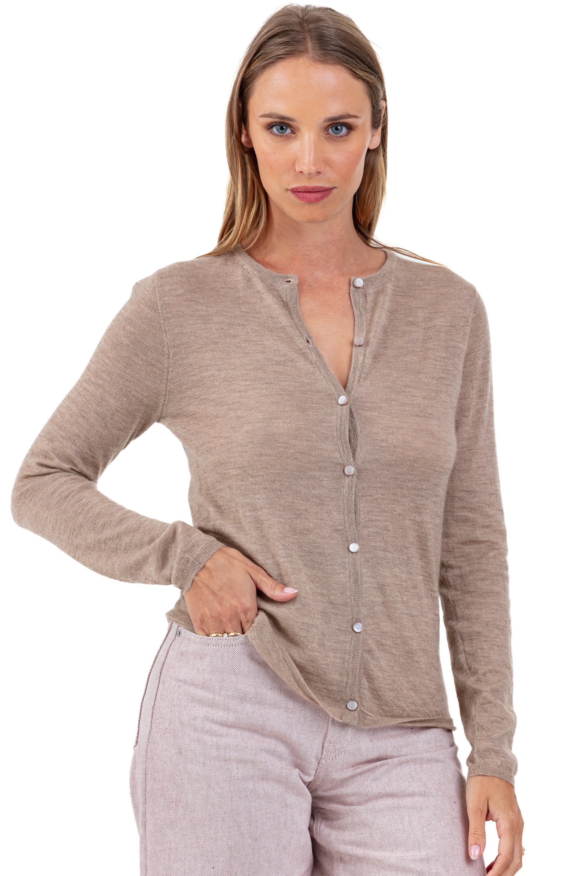 Pise in cashmere down for women - mink - Mahogany