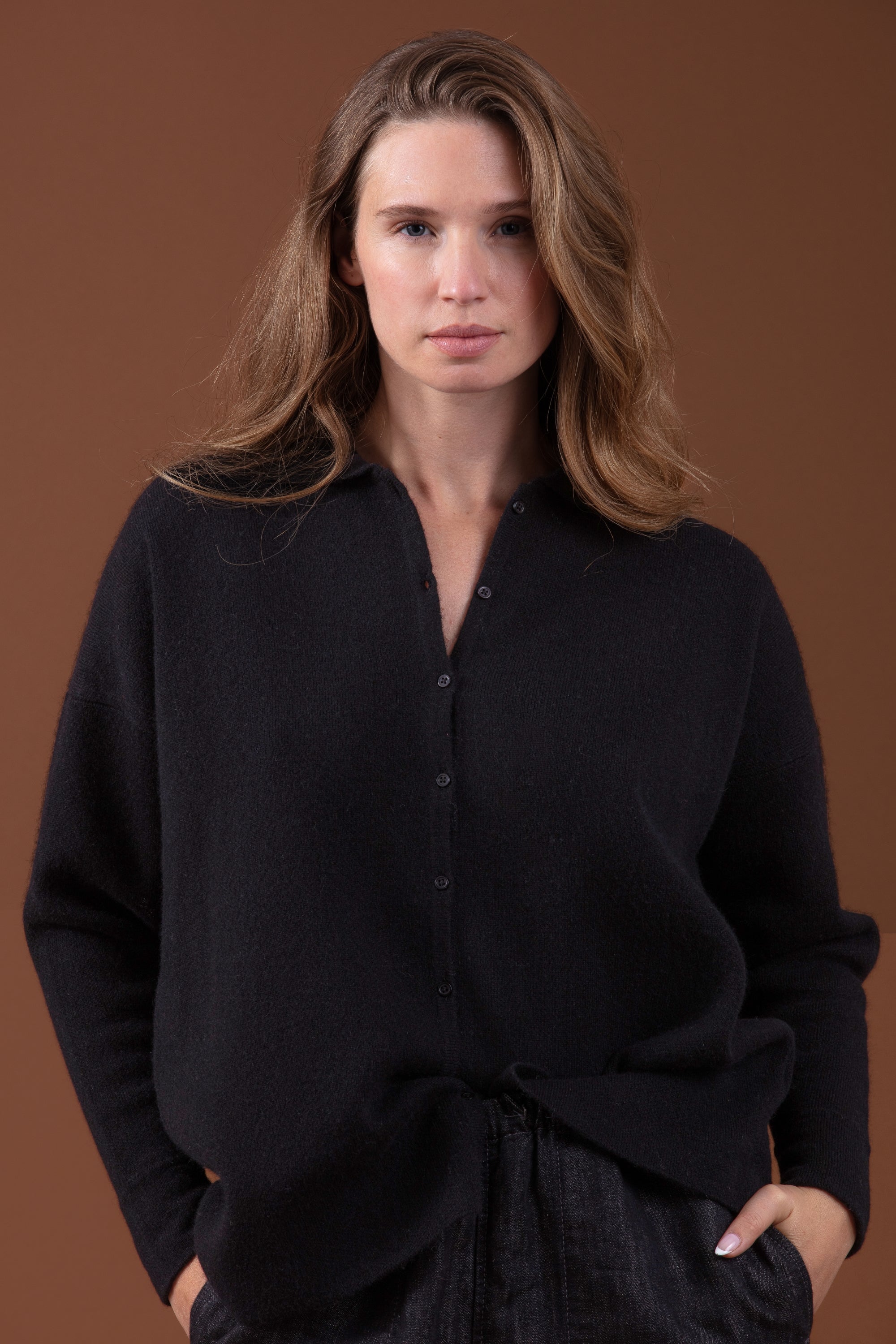 Poppy women's cashmere - black - Mahogany