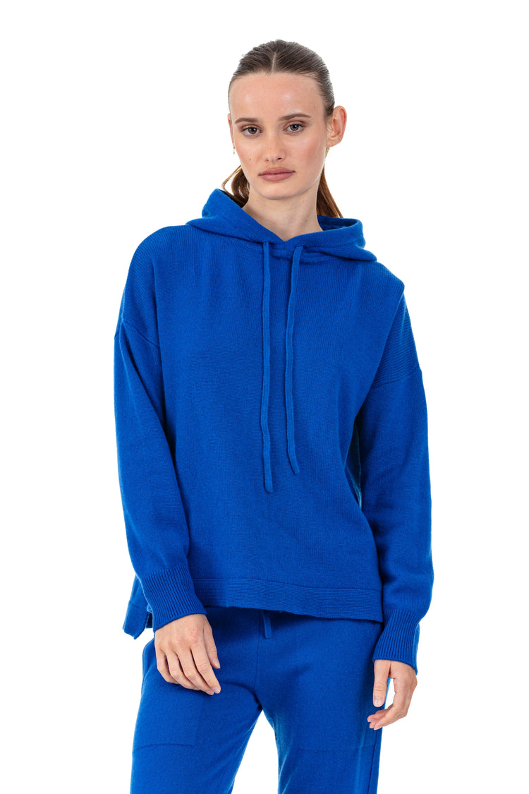 Cashmere jumper, 100% Cashmere, women, hood, oversize fit, long sleeves, fine, , Mahogany
