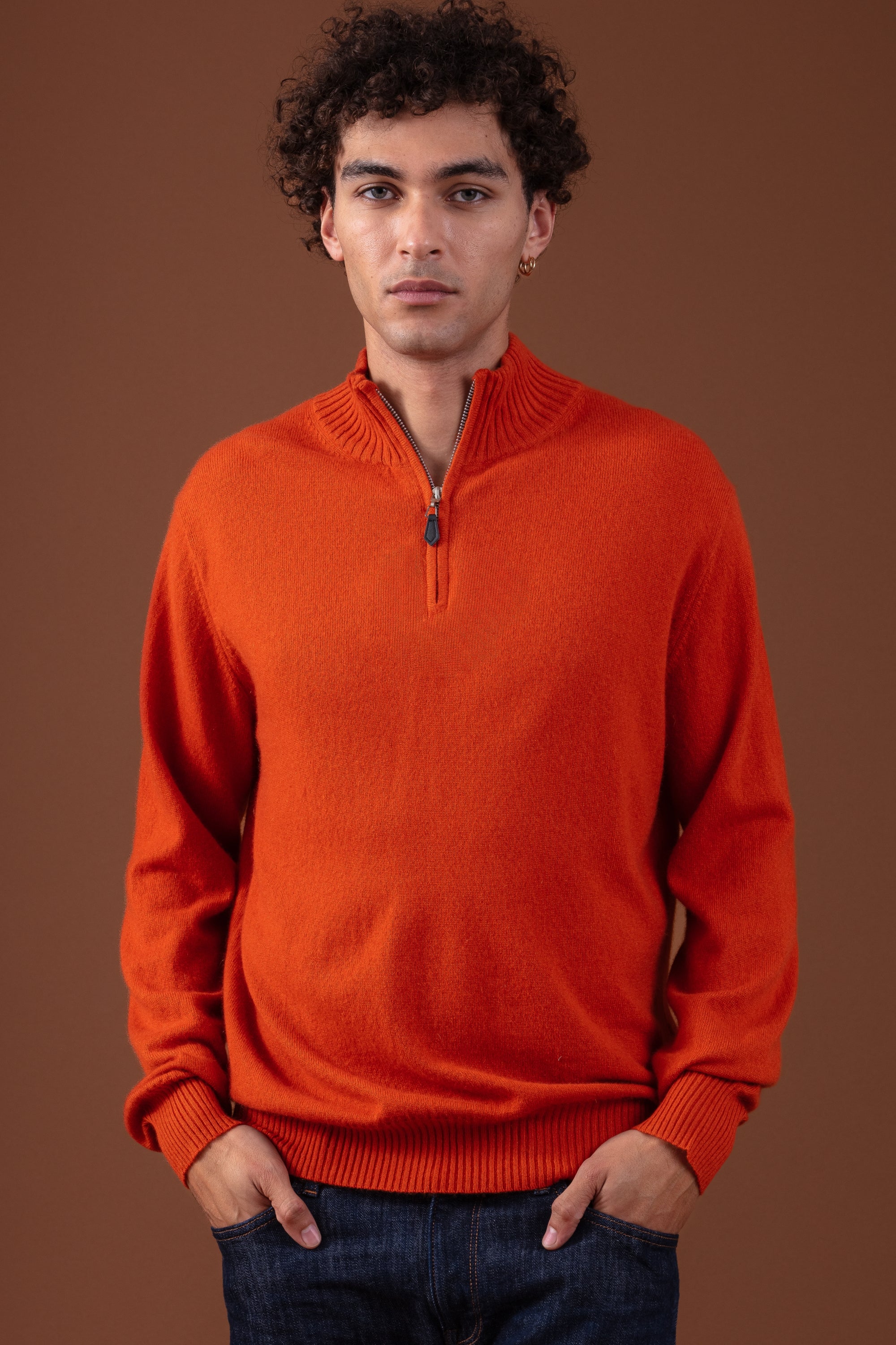 Chazam in cashmere for men - marmalade - Mahogany