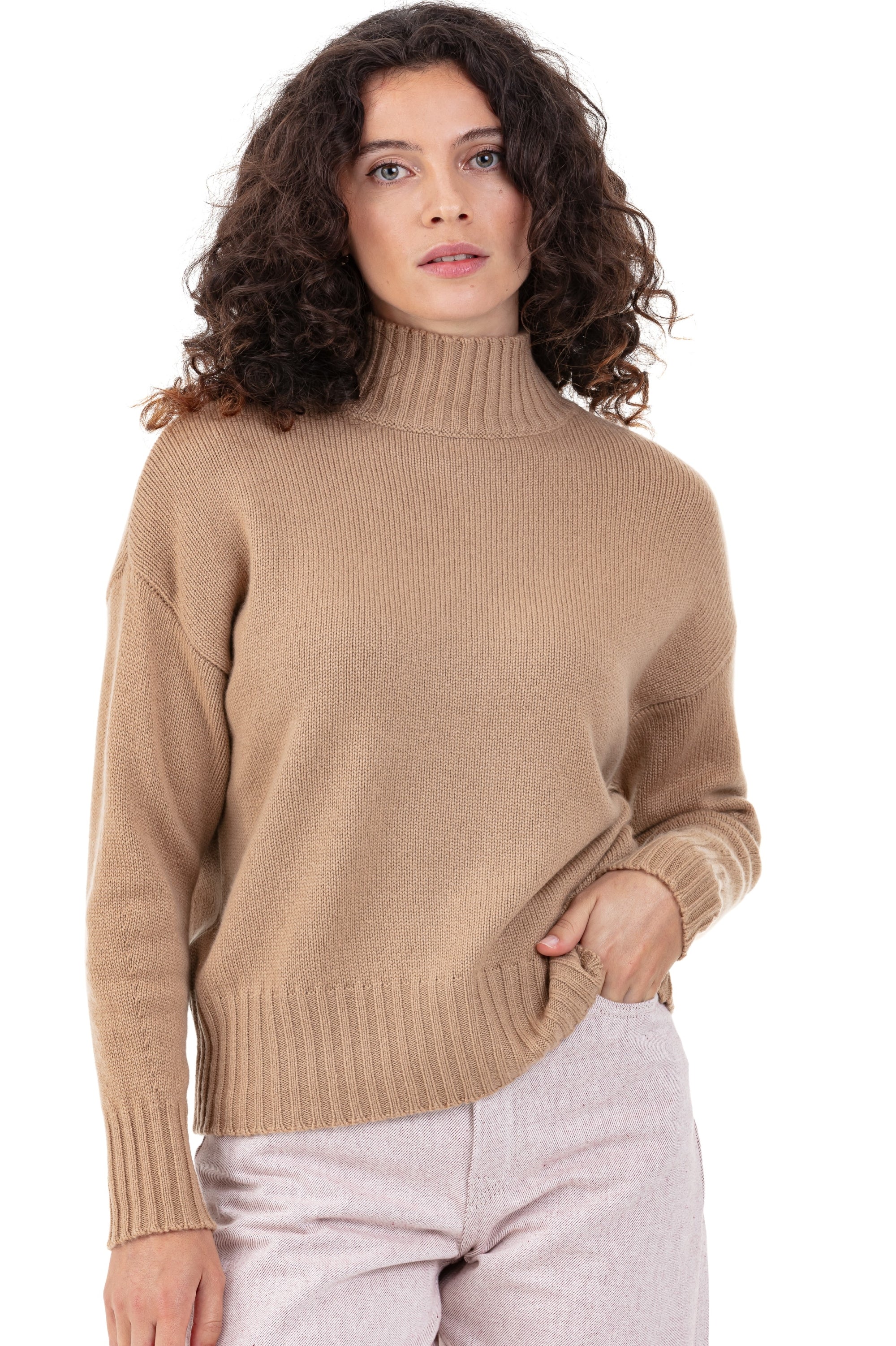 Daniella in cashmere for women - camel - Mahogany