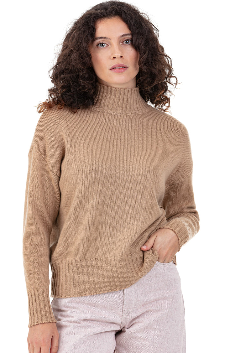 Daniella in cashmere for women - camel - Mahogany