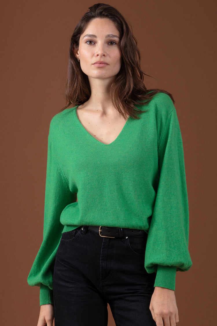 Deau women's cashmere - English green - Mahogany