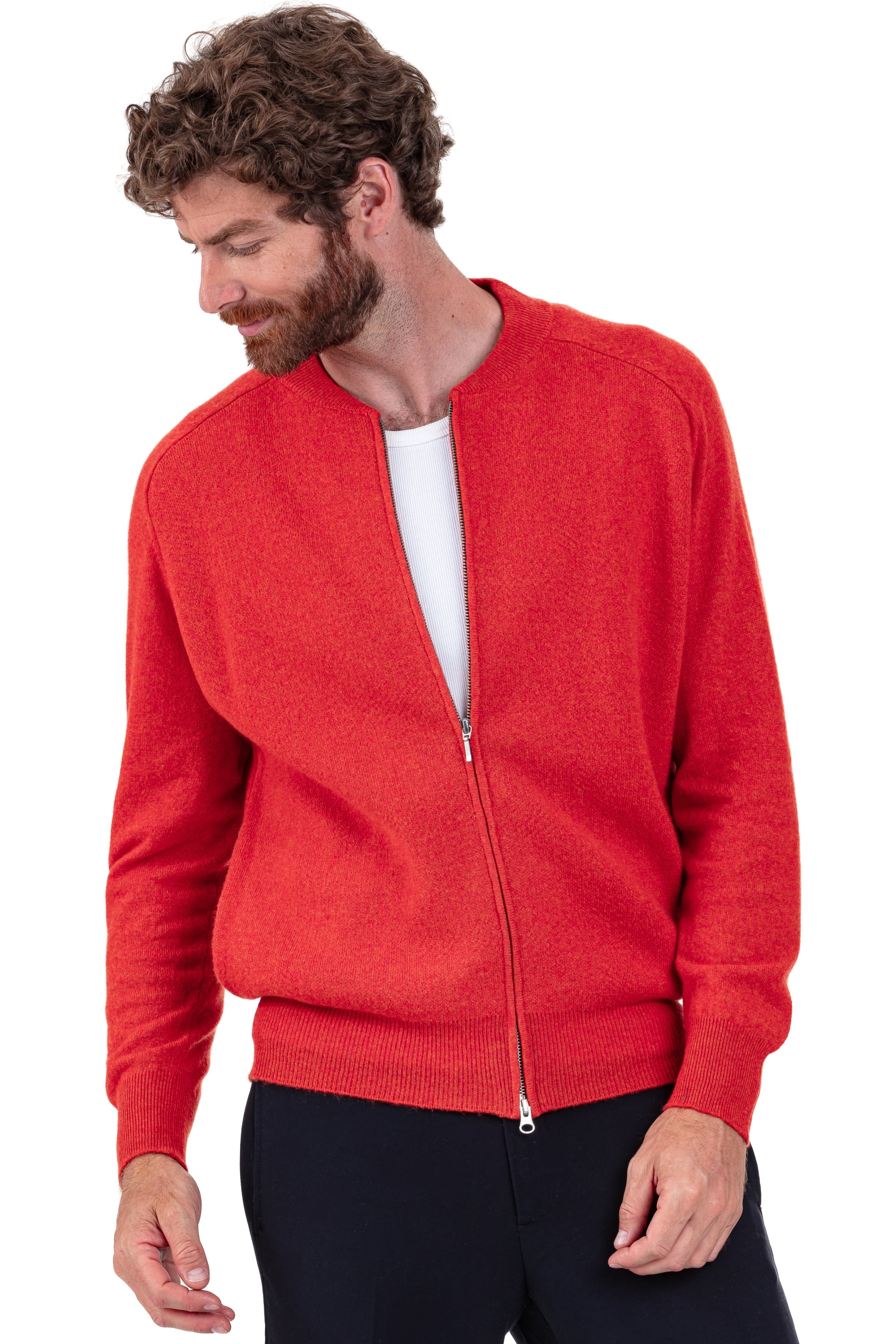 Dwaren cashmere men's jumper - paprika - Mahogany