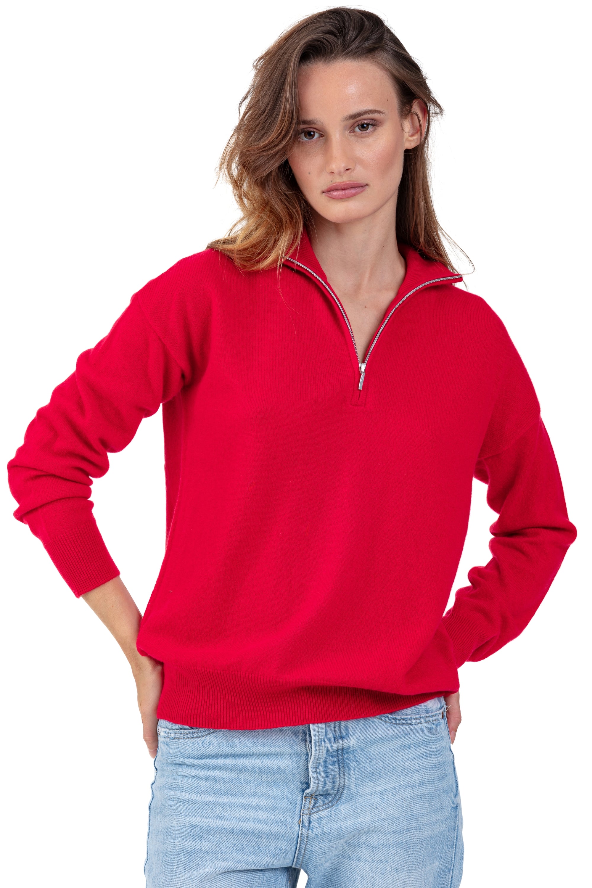Groseille women's cashmere jumper - rouge velours - Mahogany