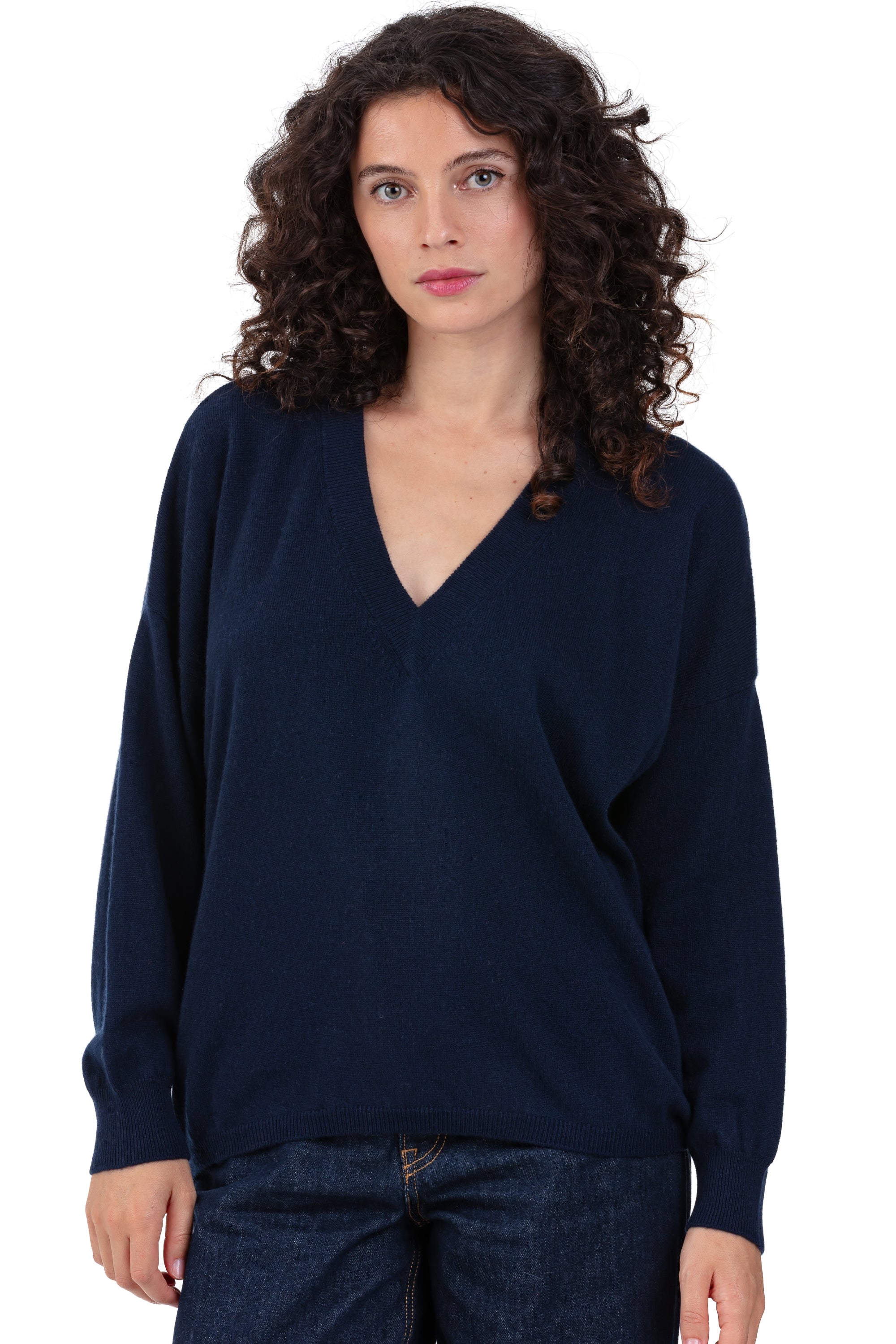 Theia in women's cashmere - dark navy - Mahogany