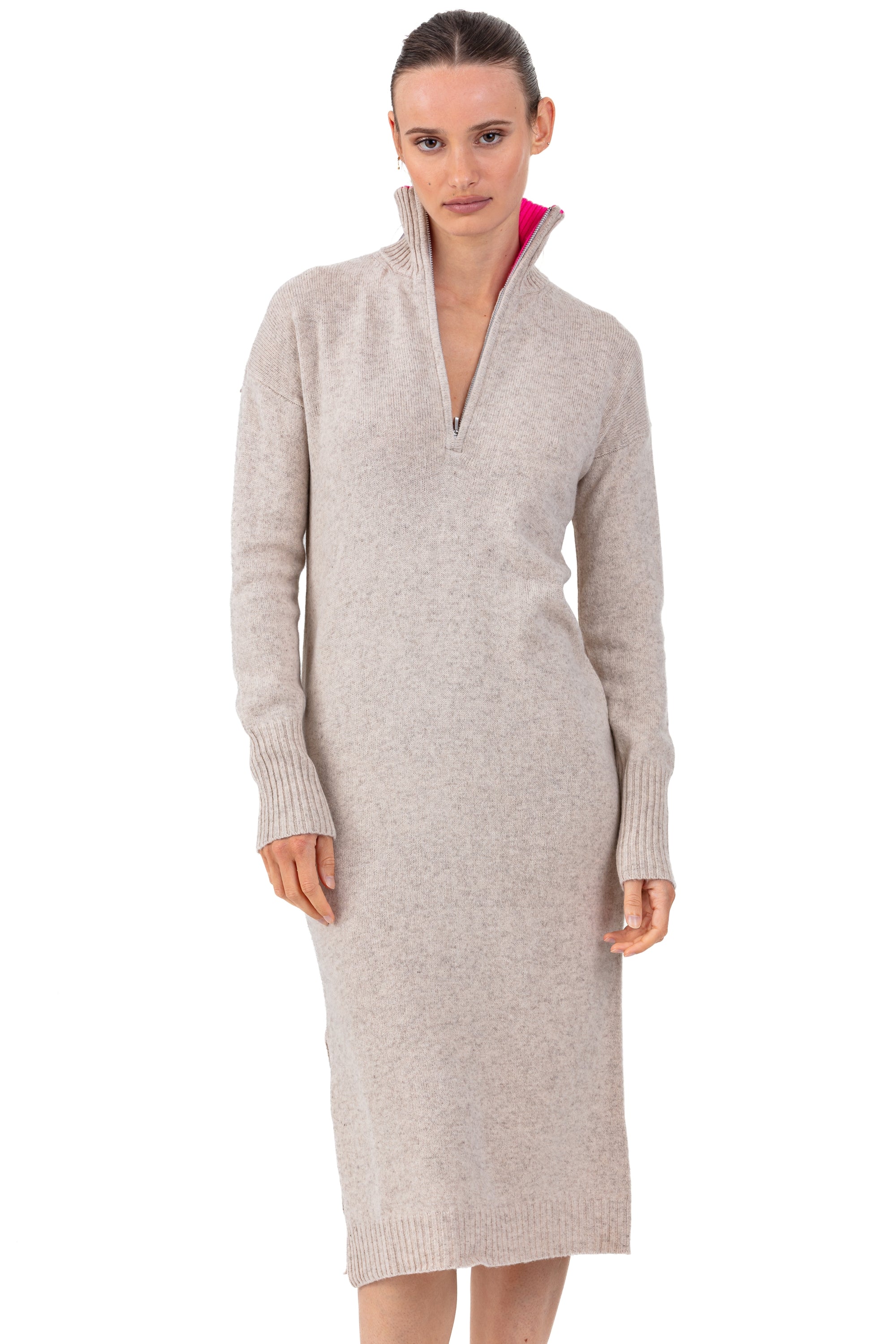 Richeval cashmere and yak women's jumper - timeless / dayglo - Mahogany