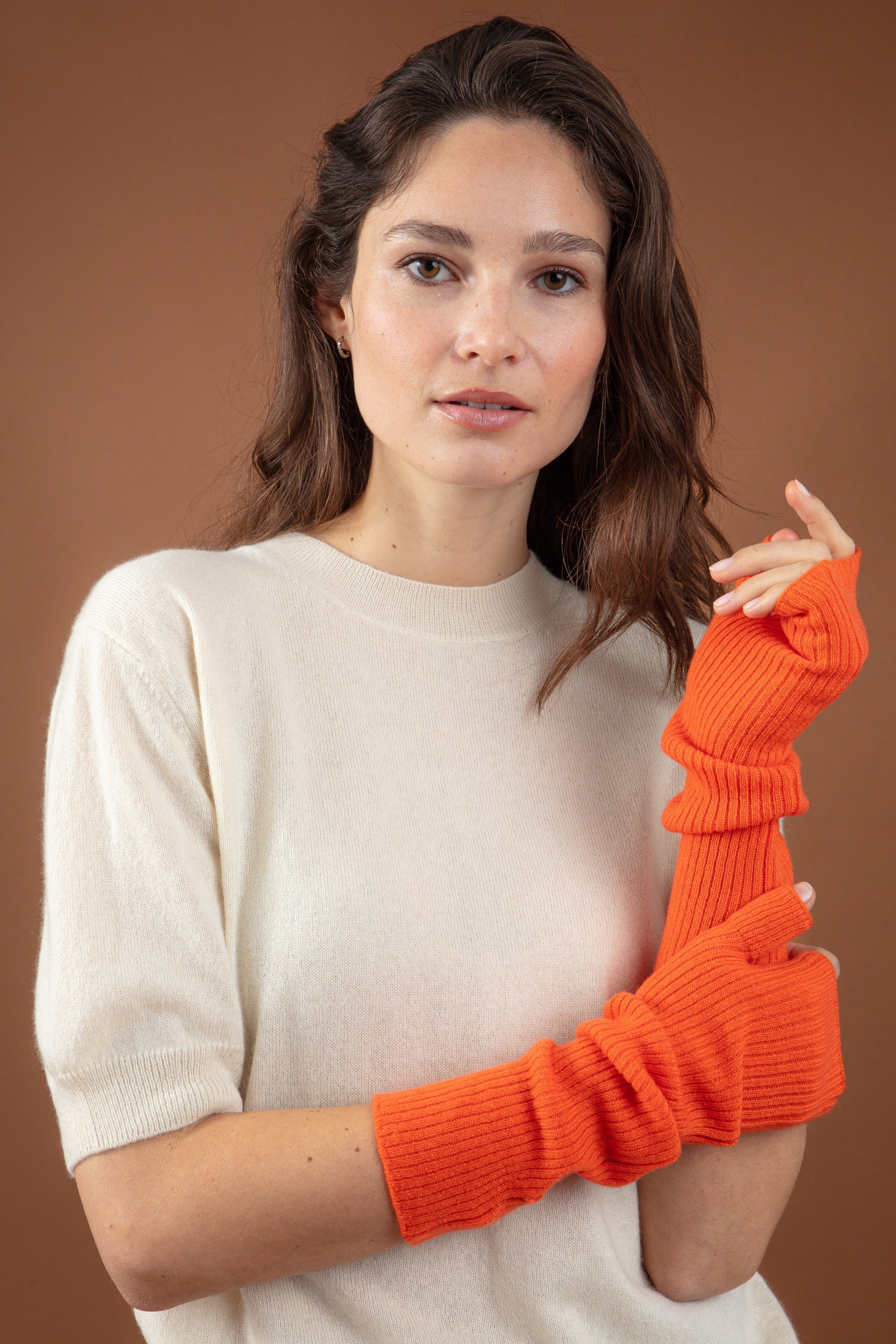 Rain women's cashmere - orange - Mahogany