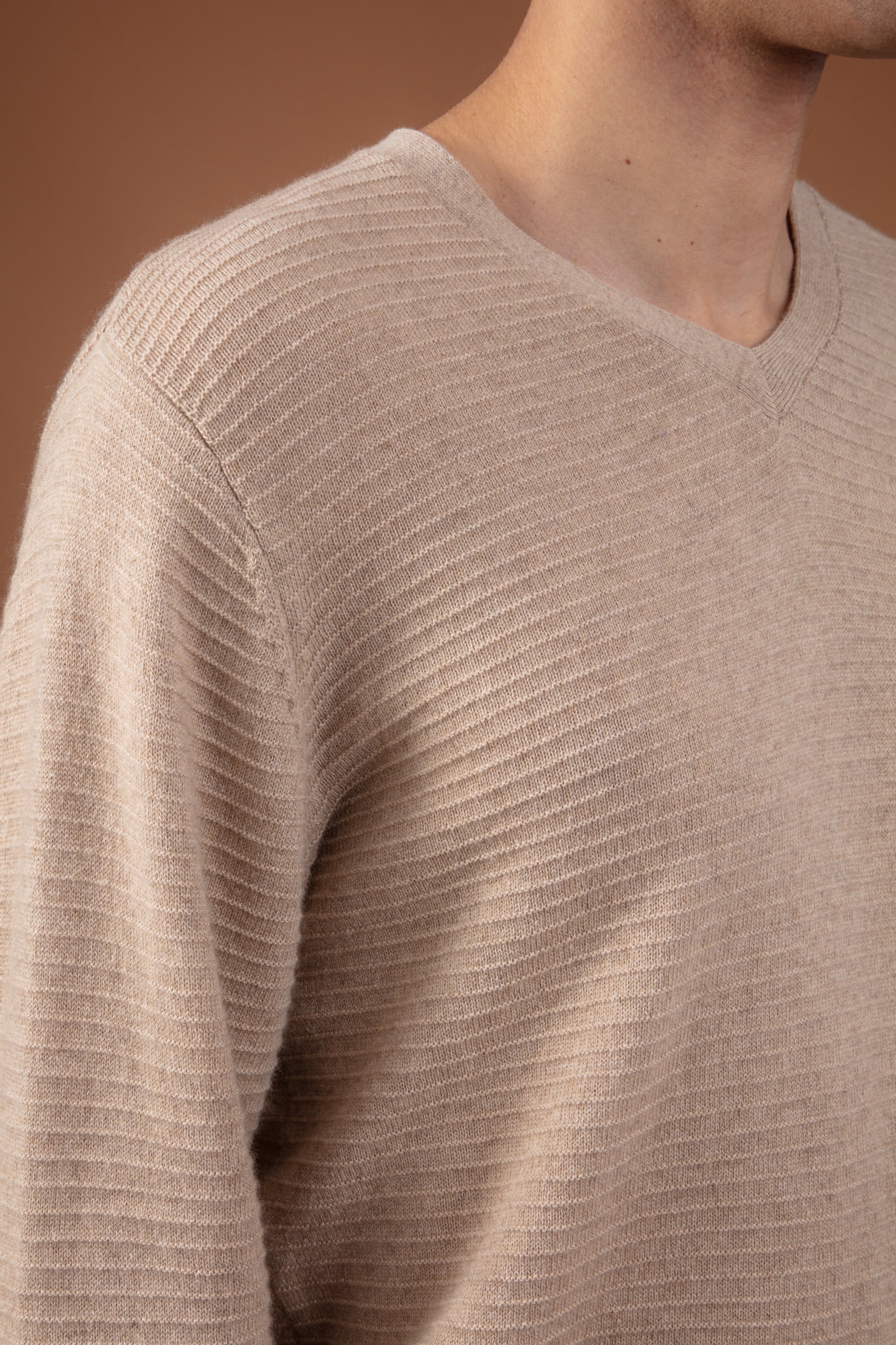 Redon en cachemire homme - Vue 2 - natural stone - Mahogany