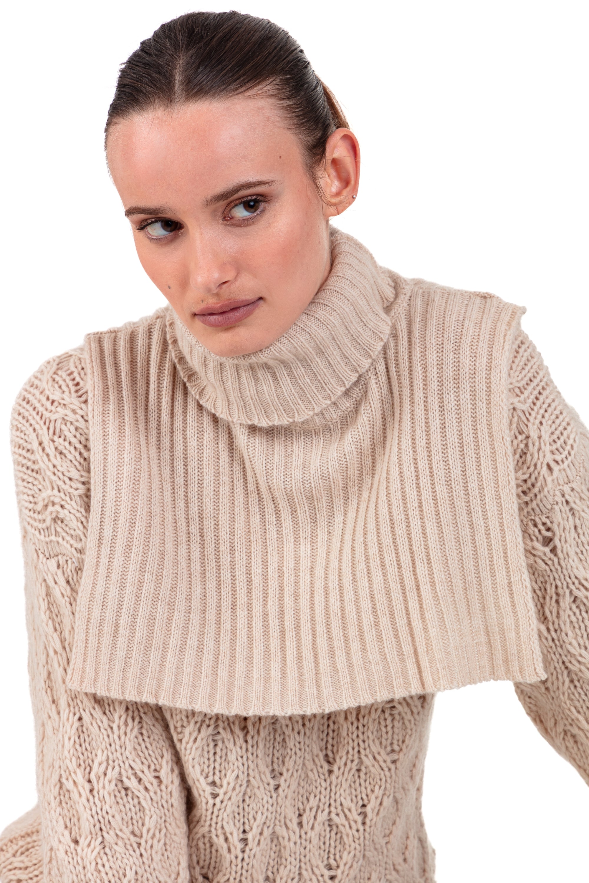 Rolls in cashmere for women - natural beige - Mahogany