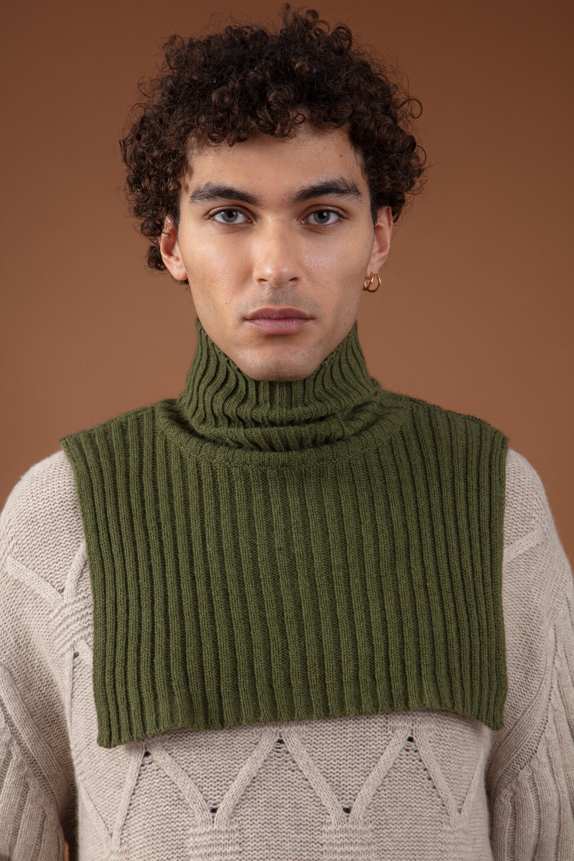 Rolls in cashmere for women - kaki 2025 - Mahogany