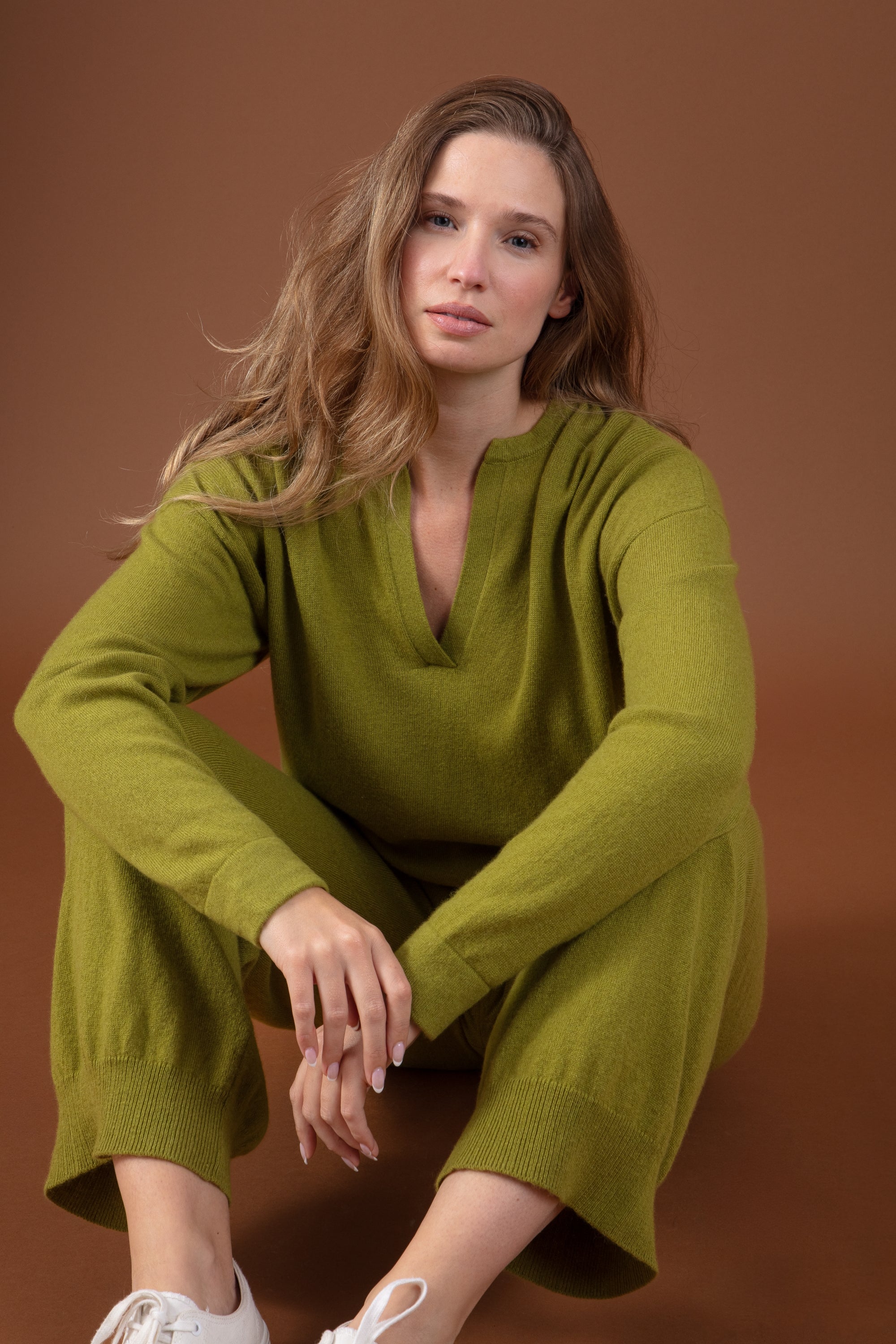 Rellule women's cashmere jumper - woodbine - Mahogany