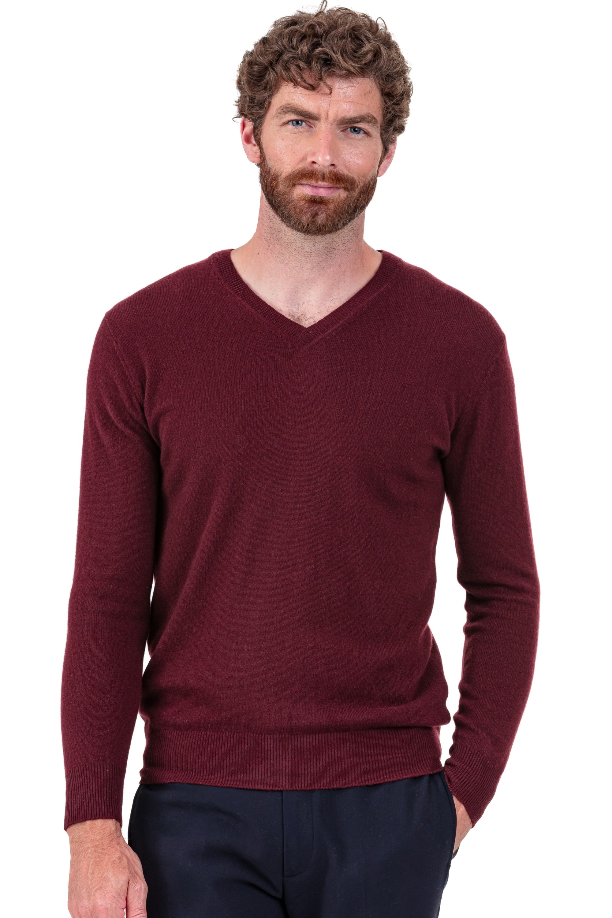 Tor men's cashmere jumper - deep violet - Mahogany