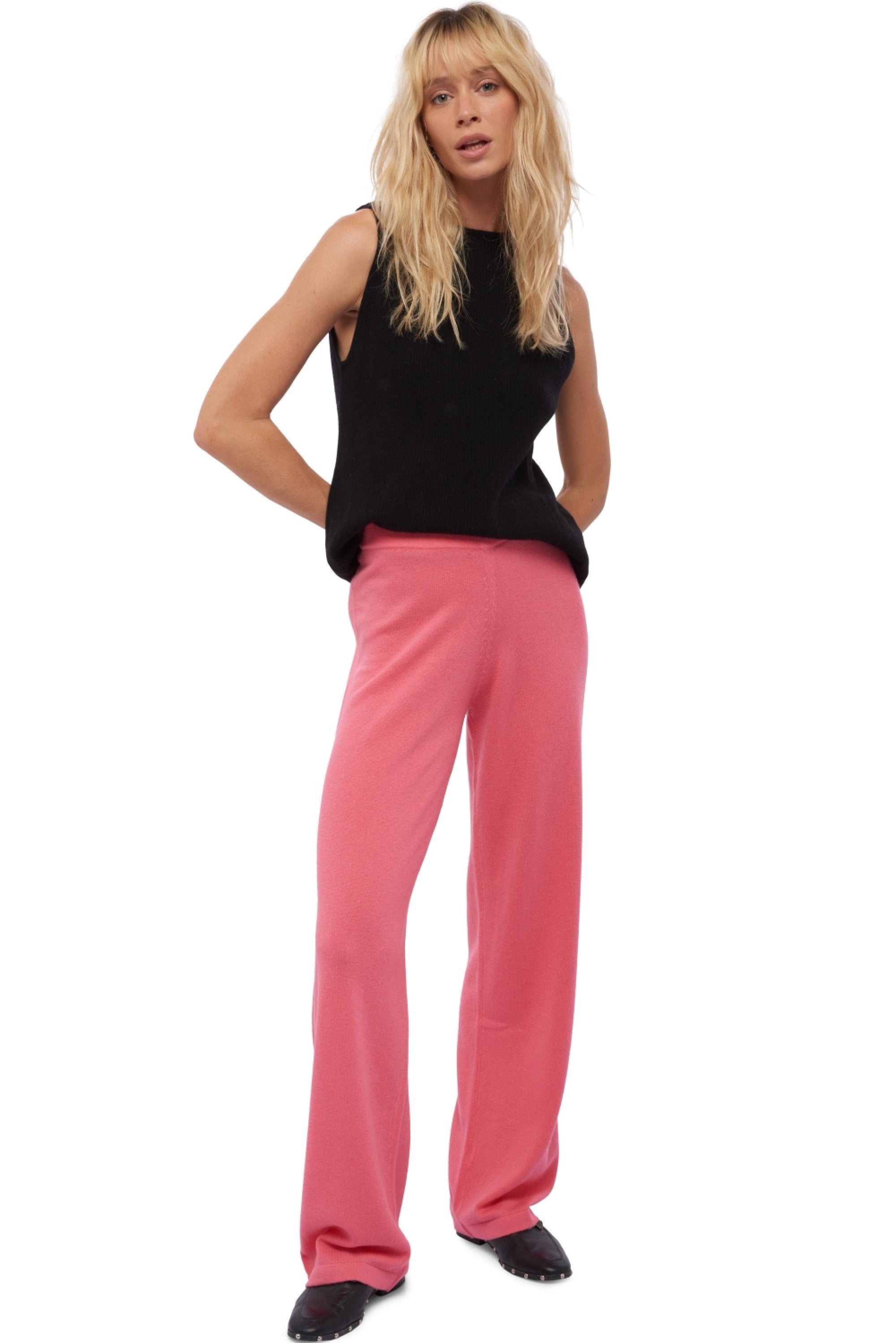 Cashmere trousers, 100% Cashmere, women, straight fit, fine, , Mahogany